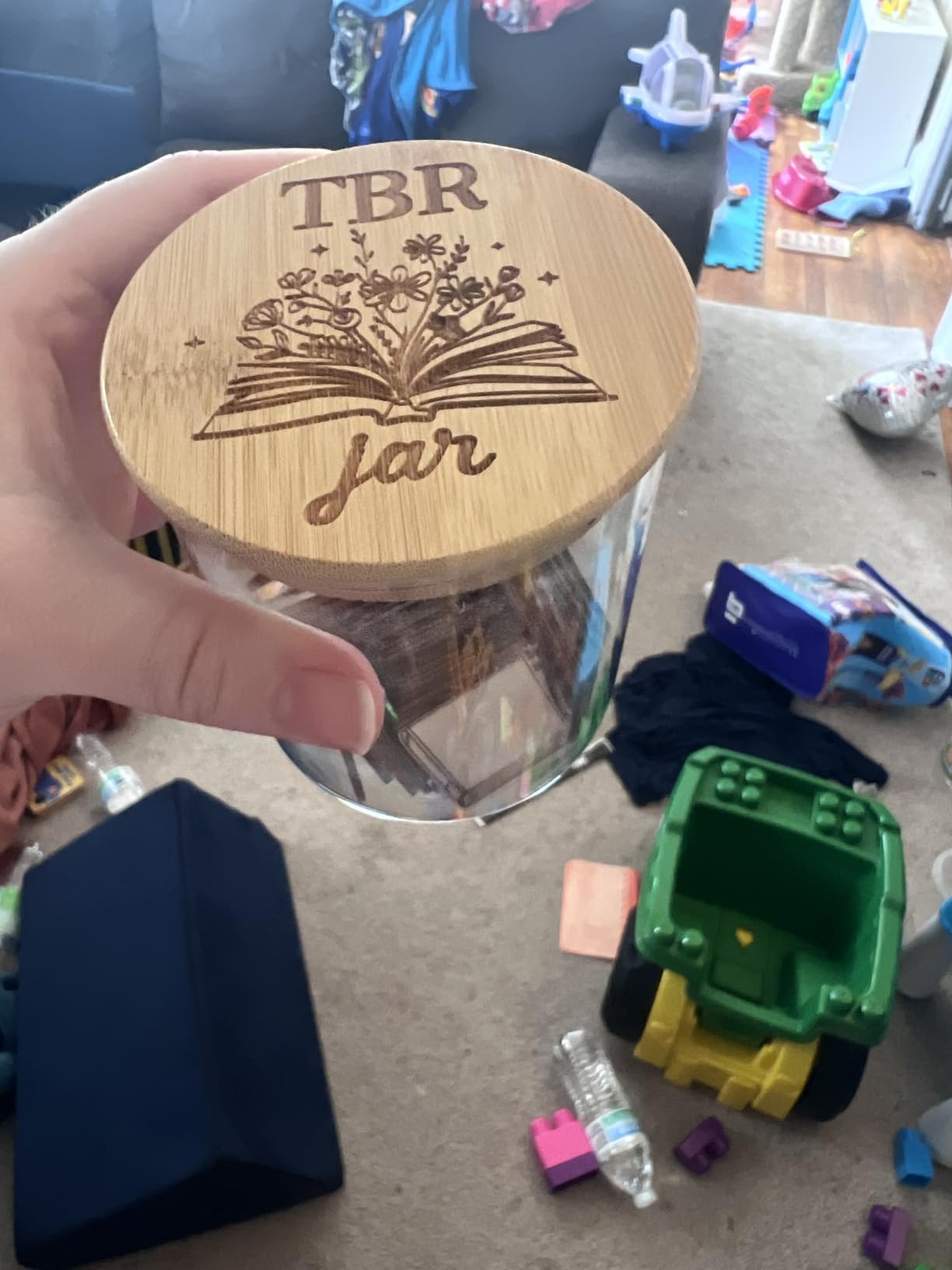 TBR Jar Book Lovers Gifts Set, To Be Read List Jar with 50 TBR Wooden Tokens, Bookish Reading Accessories to Choose Your Next Book, Birthday Graduation Gift Teacher Appreciation Present for Bookworm customer photo 1