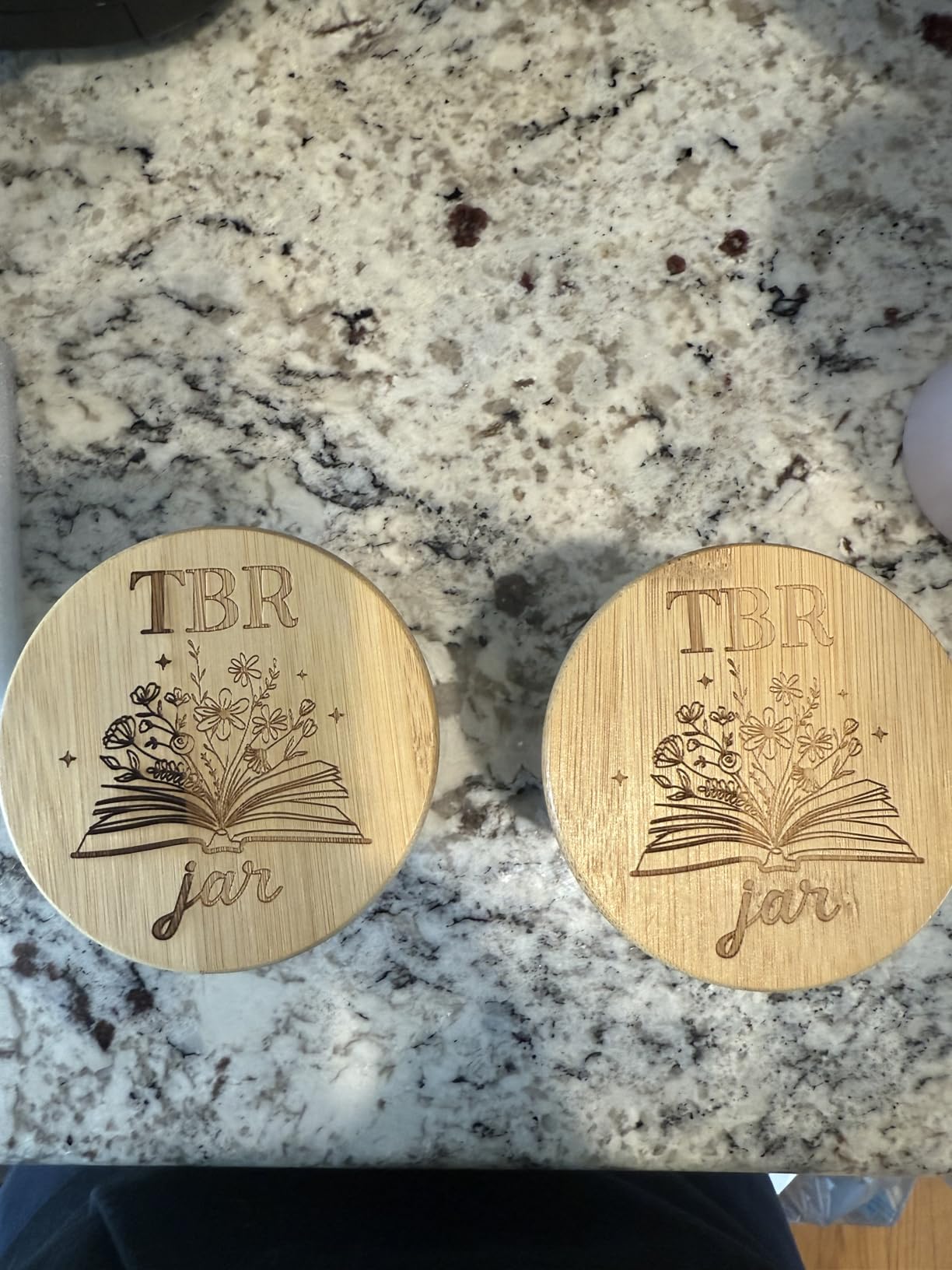 TBR Jar Book Lovers Gifts Set, To Be Read List Jar with 50 TBR Wooden Tokens, Bookish Reading Accessories to Choose Your Next Book, Birthday Graduation Gift Teacher Appreciation Present for Bookworm customer photo 2