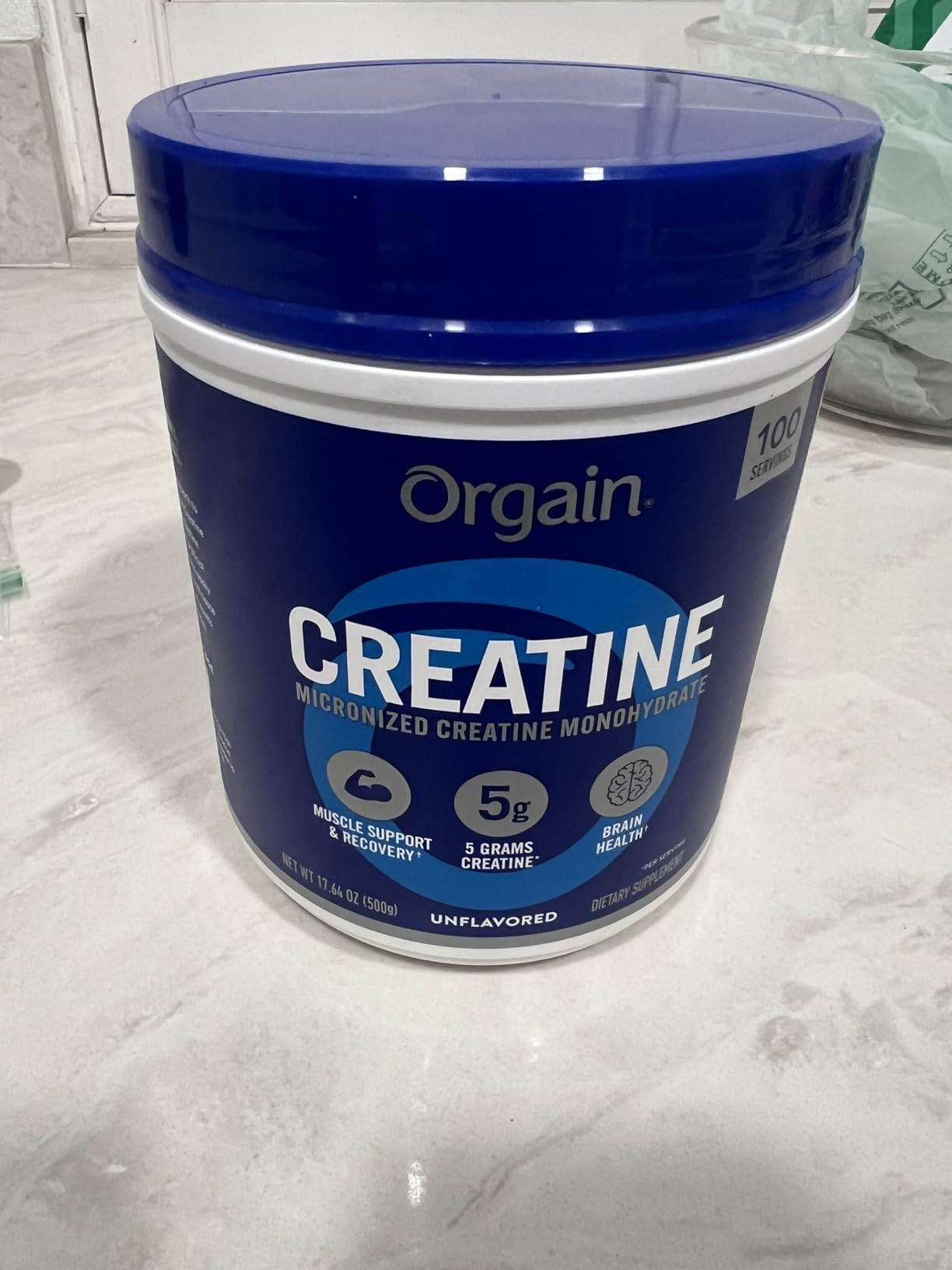 Orgain Creatine Monohydrate Micronized Powder, 100 Servings, Unflavored - Supports Muscle Growth, Post Workout Recovery and Brain Health customer photo 1