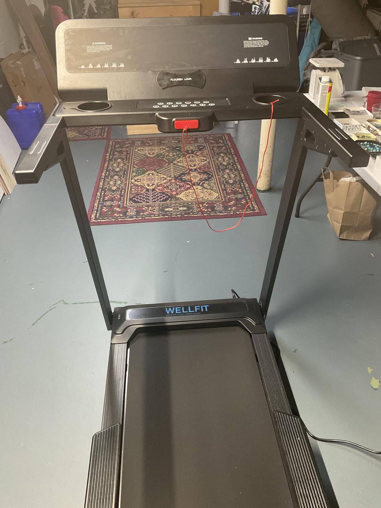 WELLFIT Auto Incline Treadmill, 15% Incline Heavyduty Treadmill with Pulse Sensor, 4.5HP, 10 MPH, 500 lbs Capacity, 20'' x 55'' Running Area Treadmills with Bluetooth Player & LED Display customer photo 1