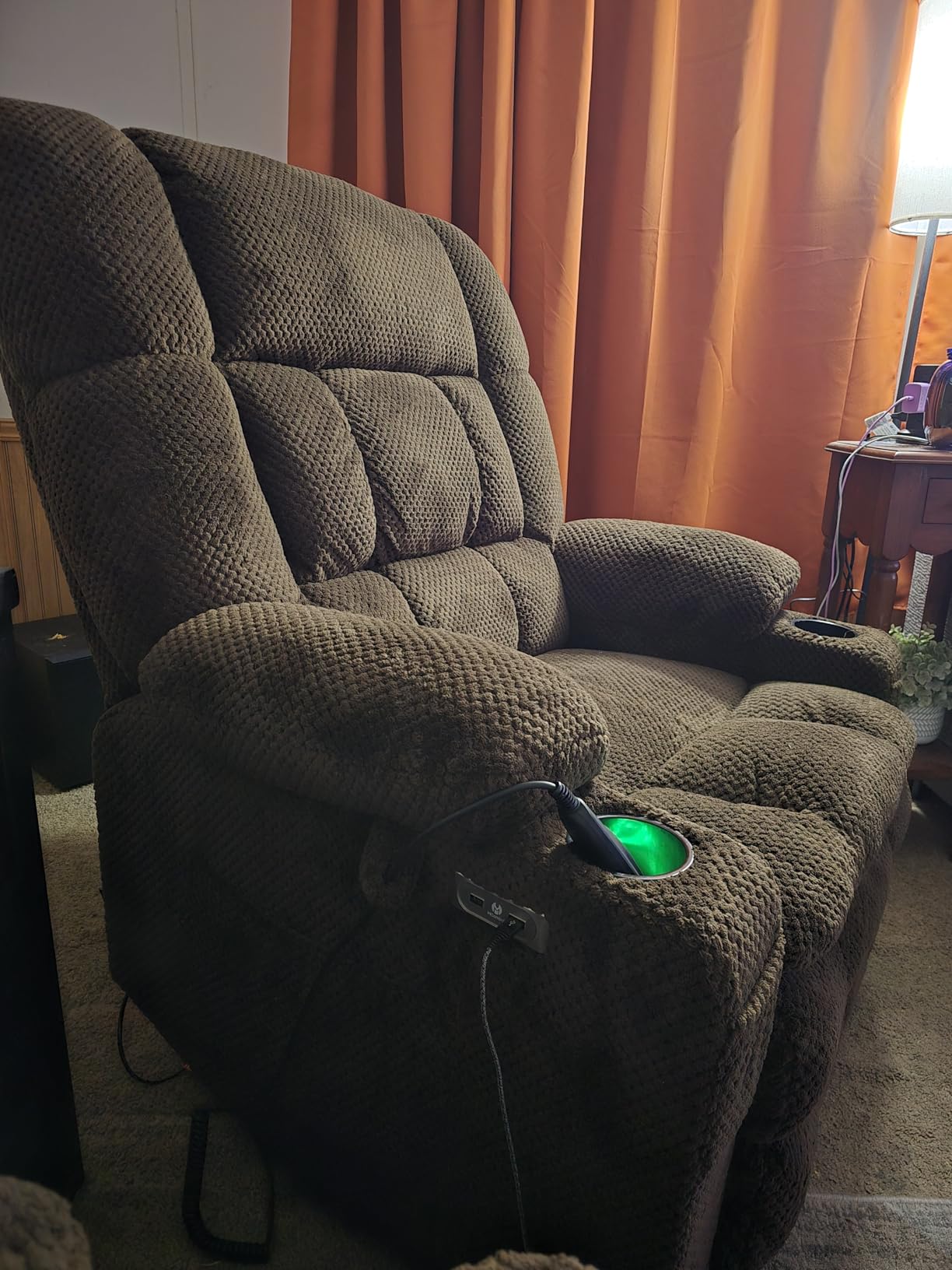 MCombo Dual Motor Large Power Lift Recliner Chair for Elderly, Lay Flat Lift Chair with Heat and Massage, Big Lift Recliner for Tall People, Cup Holders, Fabric 7896 (Large, Dark Gray) customer photo 1