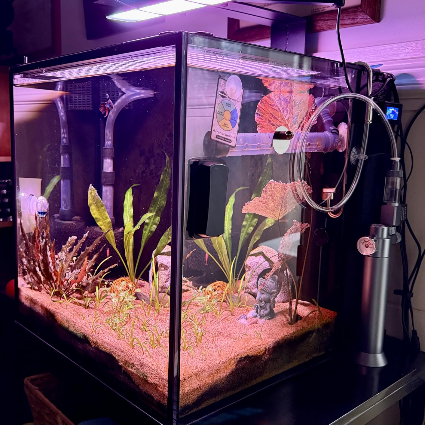 FZONE Desktop Aquarium CO2 System, CO2 Regulator with 45g Disposable CO2 Cartridge, Compatible with 5/8