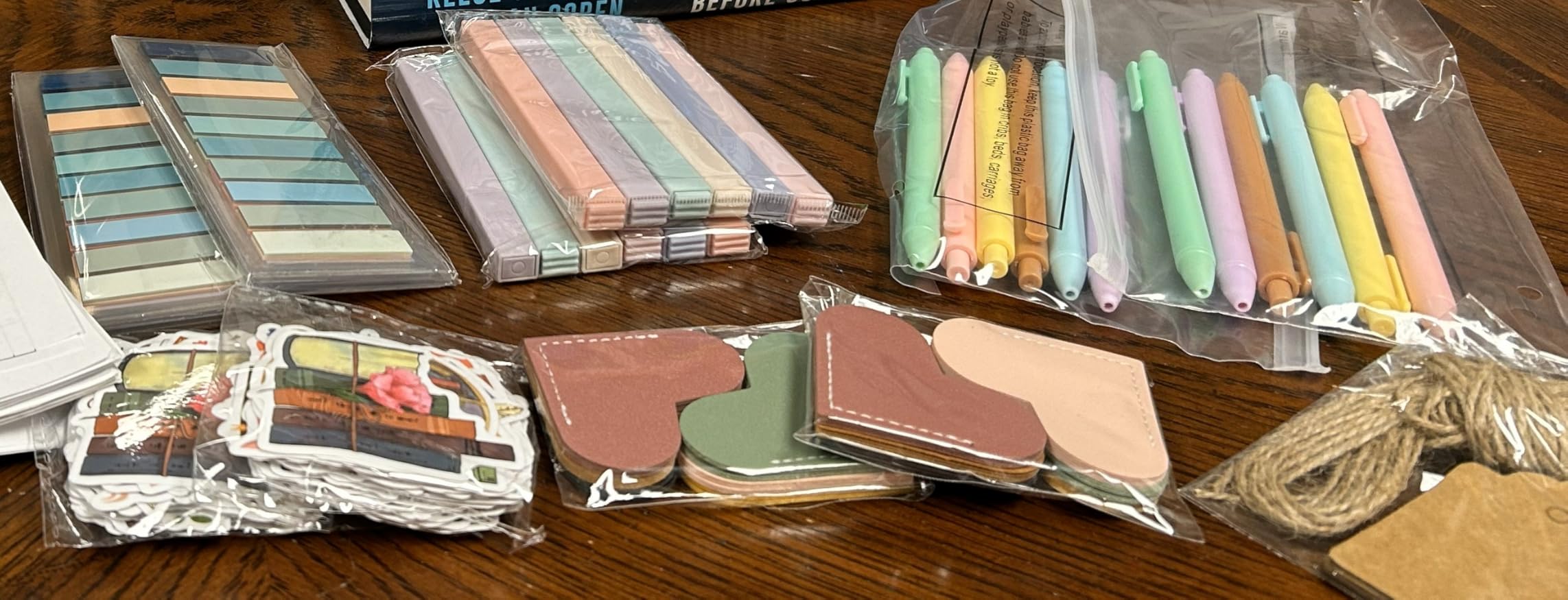 6 Set Blind Date with a Book Gift Box Supplies Excluding Books Bulk Leather Bookmarks Stickers Kraft Tags Pens Wrapping Papers Bookish Readers Galentines Valentine Book Lovers Club Gifts for Women Men customer photo 1