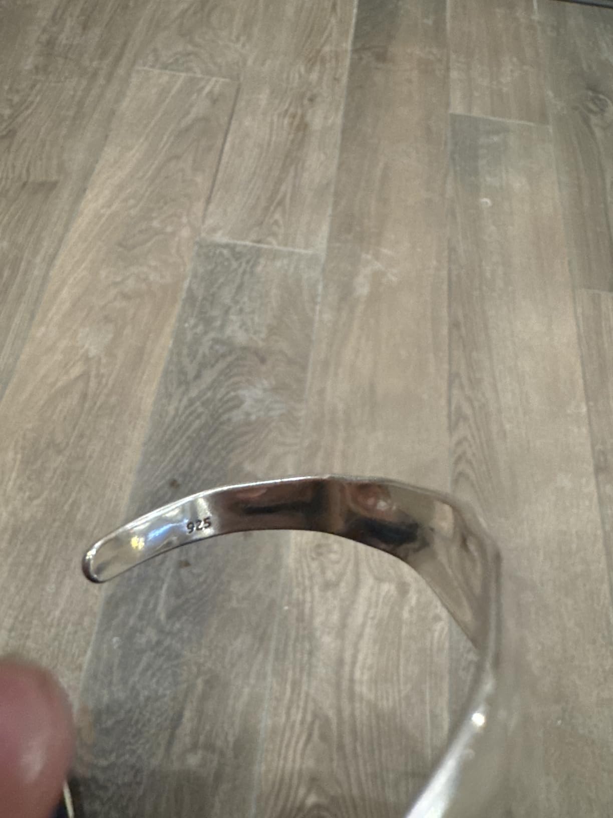 Silver Thin Cuff Bracelet Vintage Hammered Texture Style Statement Open Bangle Chunky Bracelets for Women customer photo 2