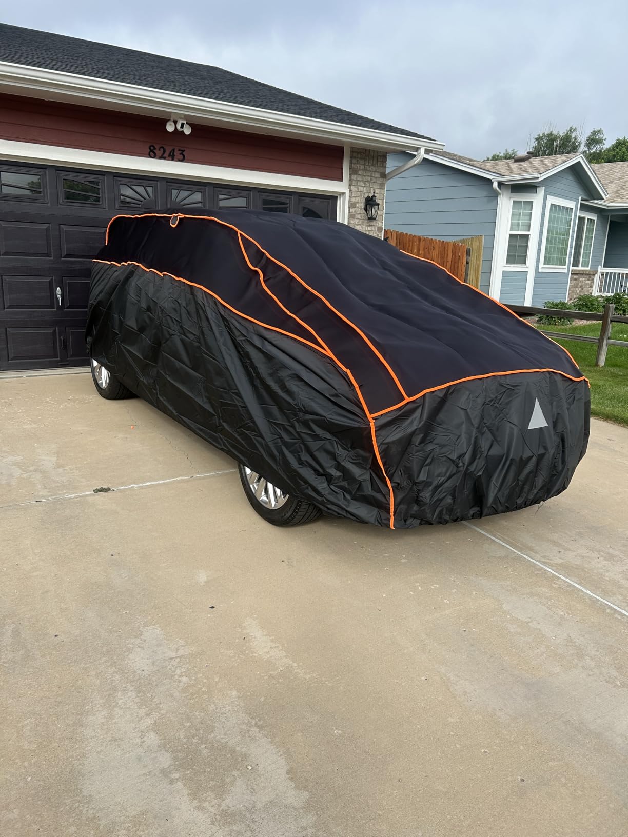Kayme Hail Protector Car Cover,Anti Hail Thickened Multi-Layered EVA Car Cover Waterproof All Weather with Wind Straps, Outdoor Hail Protection Cover, Fits Sedan/Coupe 186-193 Inch Vehicles customer photo 1