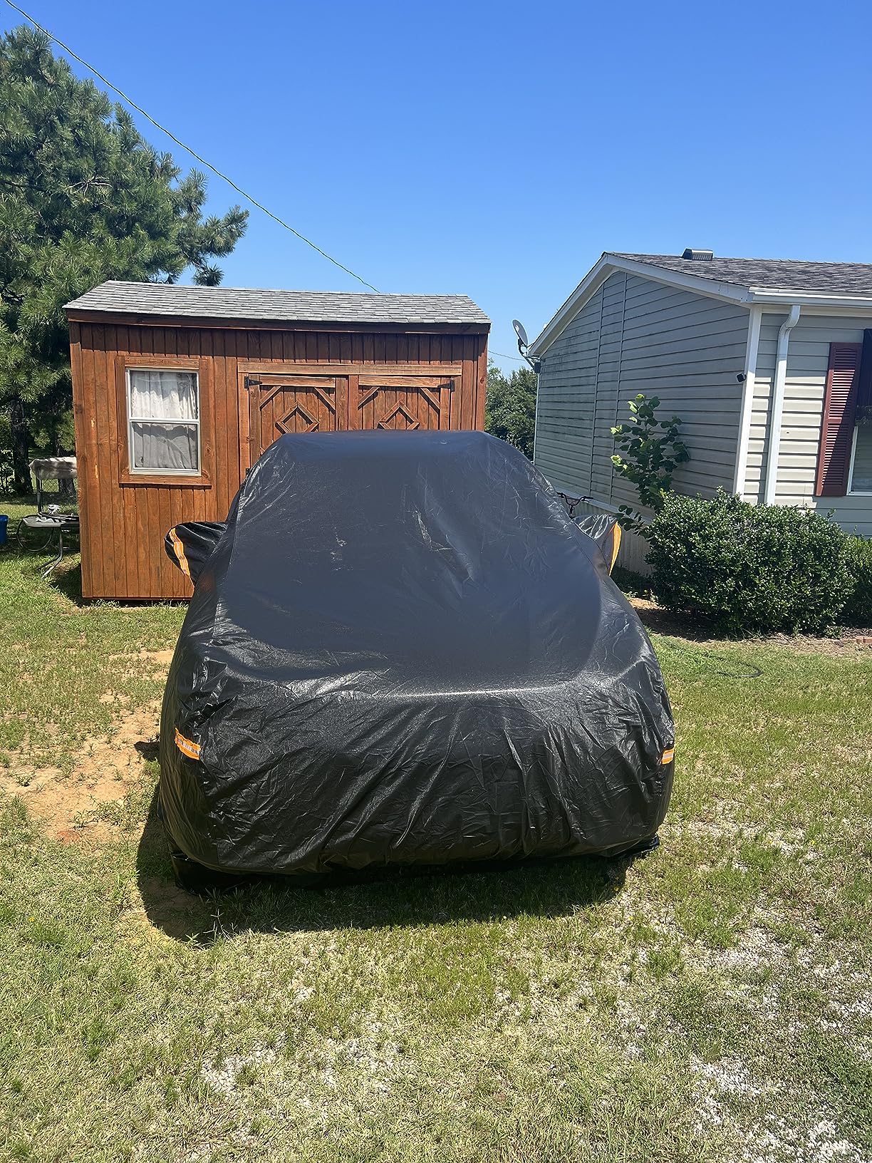 Kayme Hail Protector Car Cover, Anti Hail Multilayer Thickened Full Car Cover,Outdoor Waterproof All Weather Custom Fit Sedan Ford Mustang, Toyota Camry, Honda Accord, Chevrolet Corvette etc customer photo 1