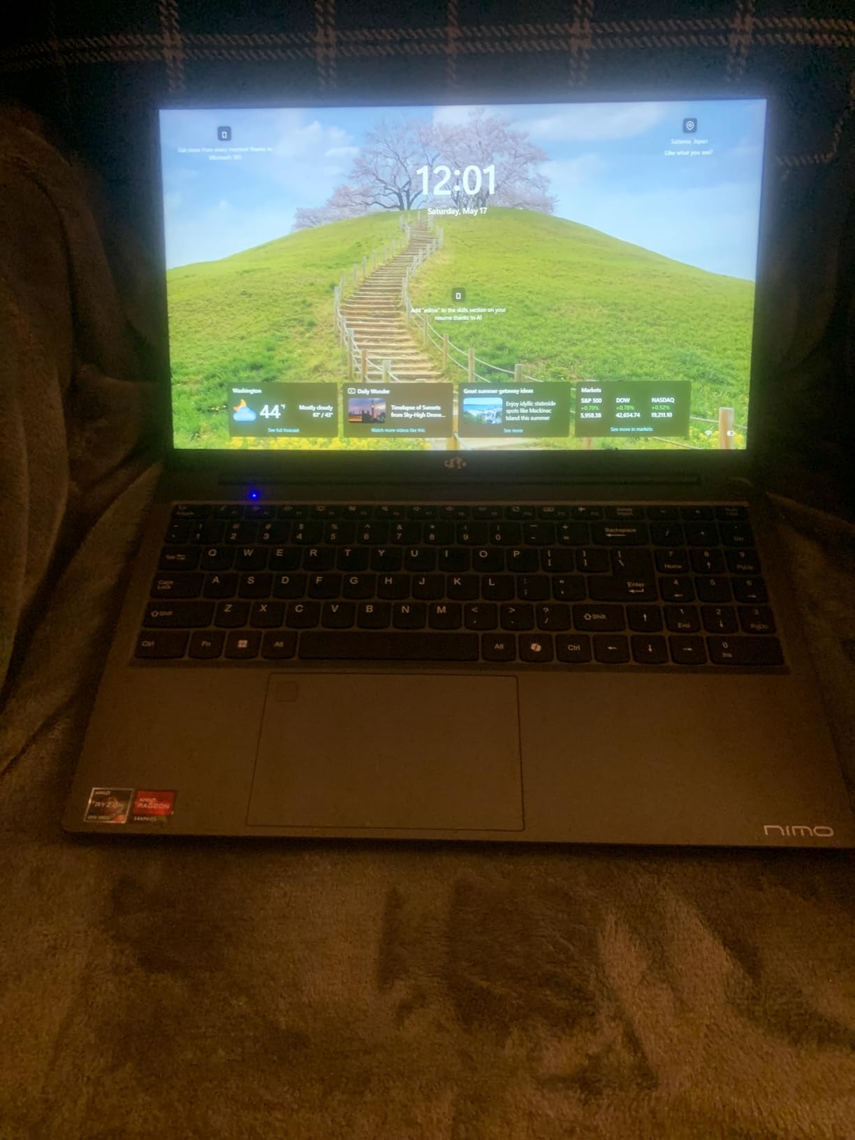 NIMO 15.6'' IPS FHD-Laptop, 8GB RAM 256GB SSD AMD Ryzen 5(Beat i5-1135G7, 4 Cores Up to 3.7GHz) Student Computer with 2 Years Warranty, 65W Type-C, Fingerprint, Backlit Keyboard, 180°Viewing customer photo 2