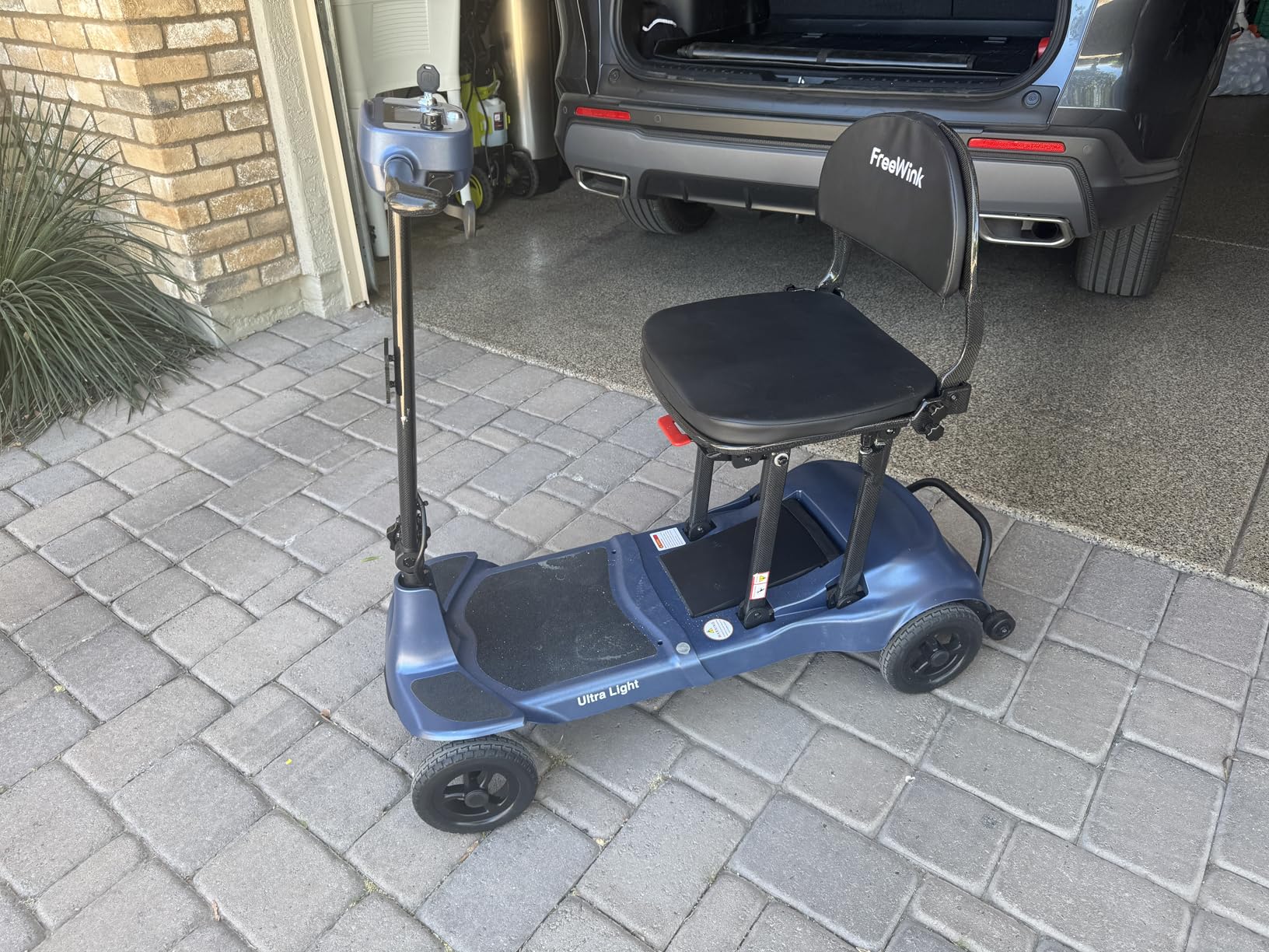 Mobility Scooters for Adults & Seniors - Ultra Lightweight 27.5 lbs Carbon Fiber Folding Electric Scooter - Airlines Approved All-Terrain Portable Scooter with Basket and Charger Included-Blue customer photo 1
