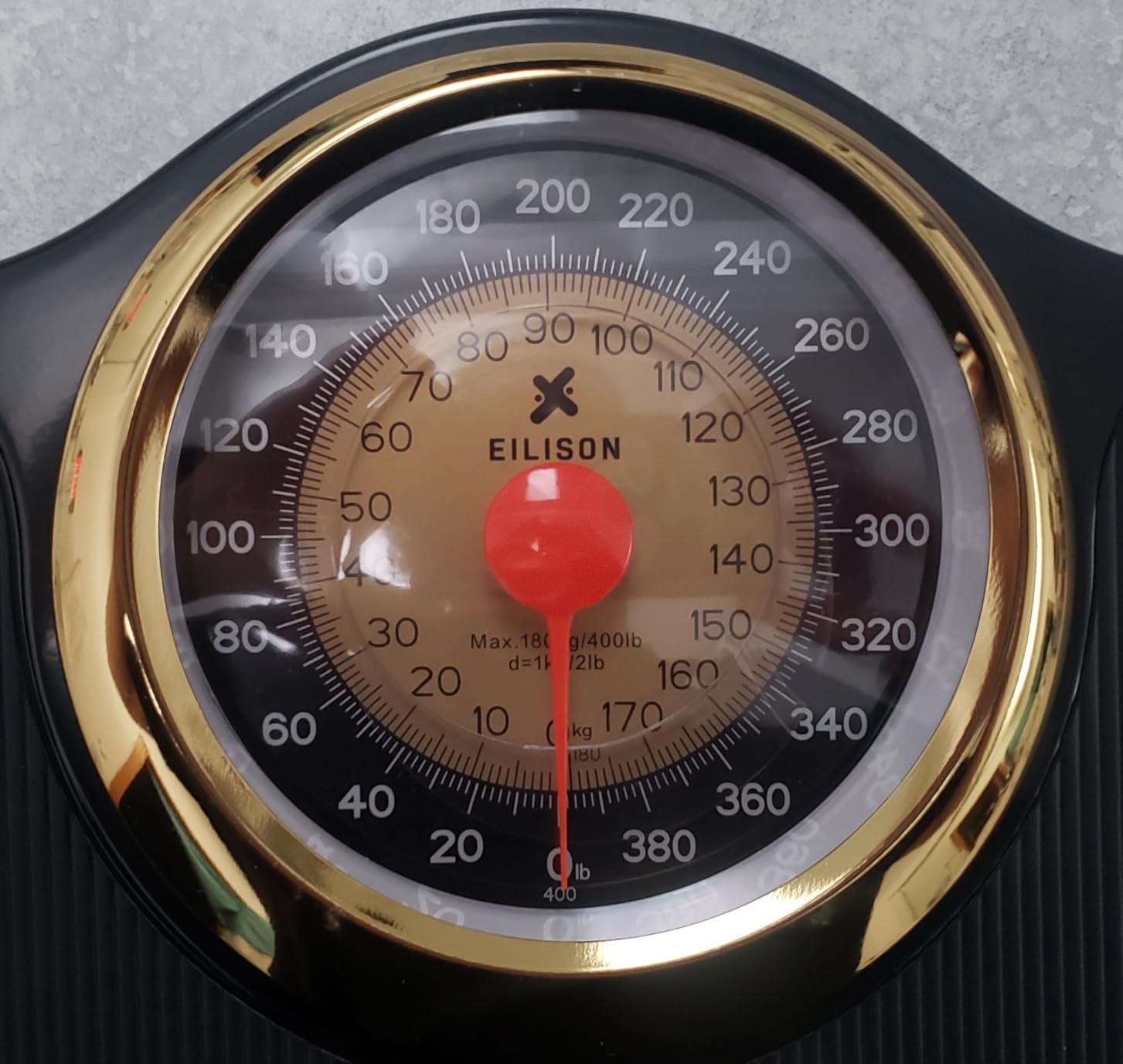 EILISON Mechanical Bathroom Scale for Home Use, Easy Read Analog Weight Scale with Large Dial Display in lb/kg, 400lb Capacity, Non-Slip Surface (Black) customer photo 1