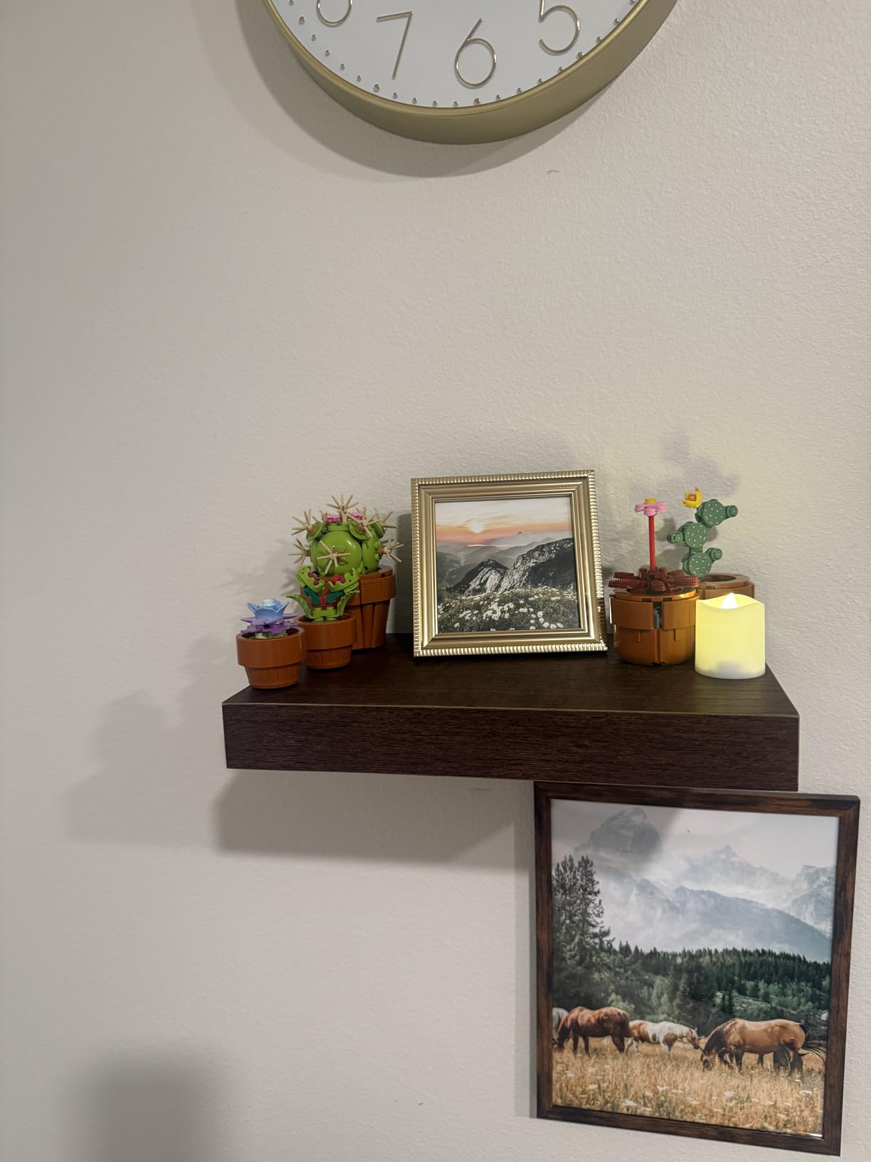 Floating Shelves for Wall White Shelves Bathroom, Bedroom and Living Room, Wall Shelves & Book Shelf, Hanging Shelf, Modern Wooden Wall-Mounted Small Floating Shelf, 12x7x1.5 in, Set of 2 customer photo 1
