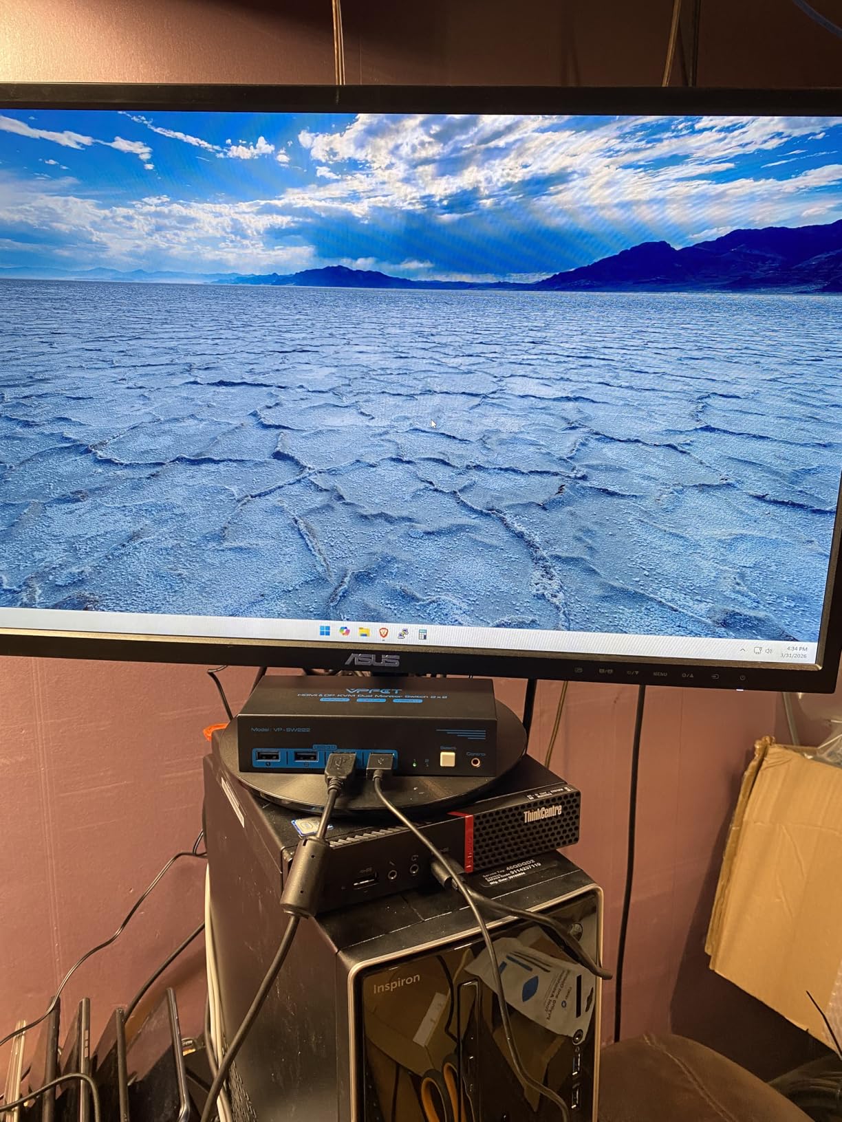 4K@120Hz Kvm Switch 2 Monitors 2 Computers 8K@60Hz HDMI Displayport Dual Monitor KVM Switches 2 Ports for 2 PC Share Mouse Keyboard and 2 Screens with USB 3.0 Cables and Extended Controller customer photo 1