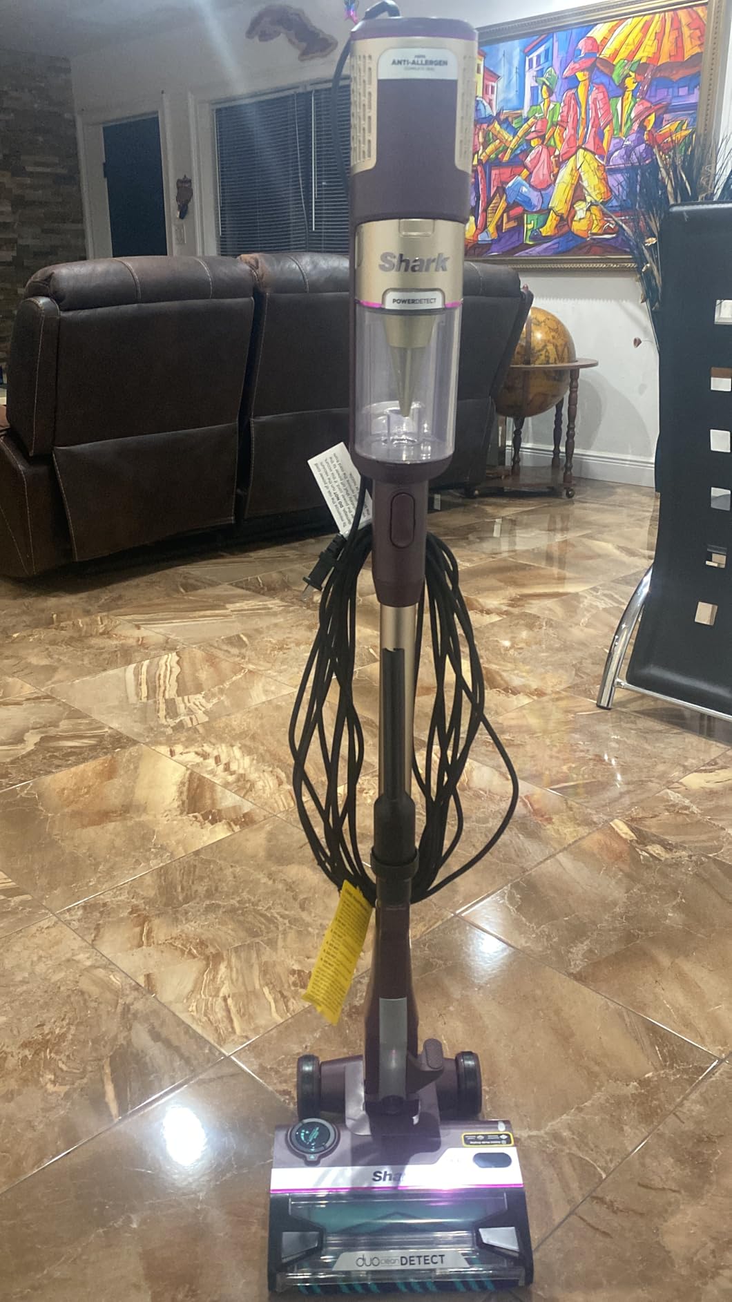 Shark POWERDETECT Ultra-Light Corded Stick Vacuum with DuoClean Technology, Self-Cleaning Brushroll for No Hair Wrap, Anti-Allergen Complete Seal, and Odor Neutralizer Technology, Purple, HZ4001AMZ customer photo 2