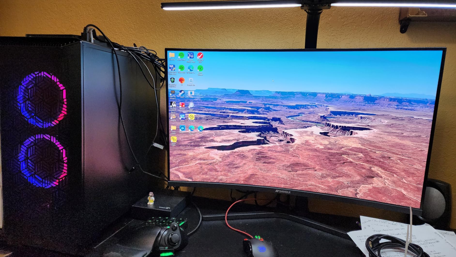 SANSUI 27 Inch Curved 160Hz Gaming Monitor, 1500R Curved Computer Gaming Monitor FHD 1080P, 4000:1, 110% sRGB, FPS/RTS, 1Ms MPRT|FreeSync|HDR|Low Blue Light|HDMI DP| VESA Support, HDMI Cable Incl. customer photo 1
