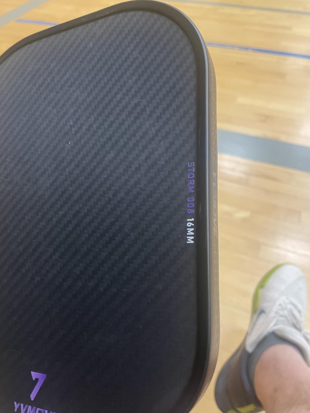 YVmove T800 Carbon Fiber Pickleball Paddle with 16mm V-Sonic IV Dynamic Core, Premium Pickle Ball Thermoformed Unibody, Elongated Shape, Enhanced Power & Ultimate Spin, USAPA Approved, Storm008 customer photo 2