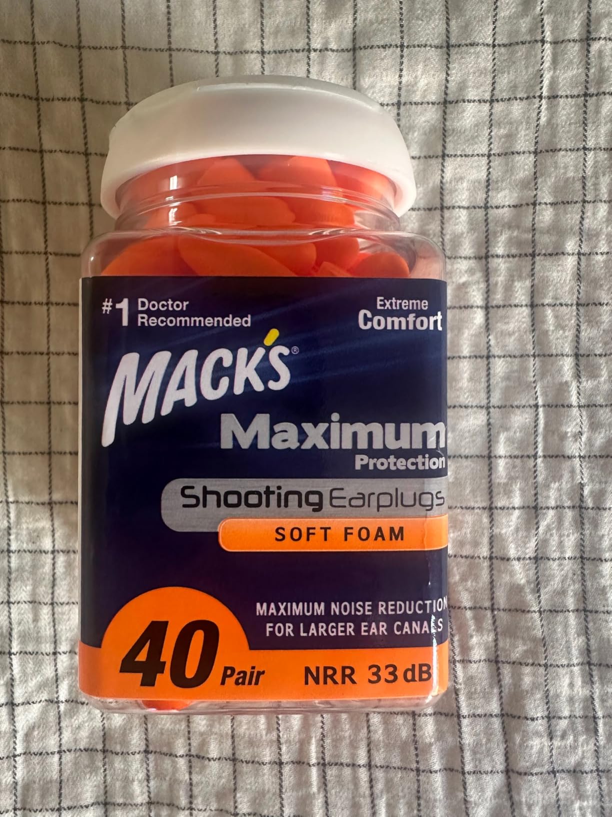 Mack's Maximum Protection Soft Foam Shooting Ear Plugs, 40 Pair - 33 dB Highest NRR - Comfortable Earplugs for Hunting, Tactical, Target, Skeet and Trap Shooting | Made in USA customer photo 2