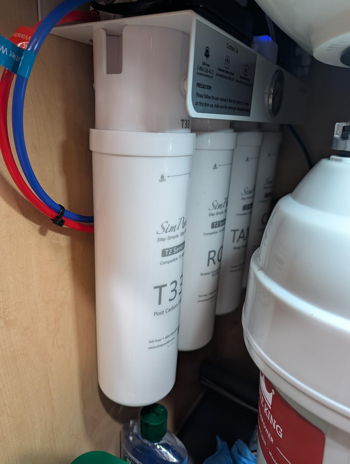 SimPure T2-600T Reverse Osmosis Water Filter System, Clear Water Near 0 TDS, NSF/ANSI 58 Certified, Built-in Pressure Tank Filter, UV, 600 GPD 8 Stage RO Filtration 2:1 Pure to Drain Ratio customer photo 1