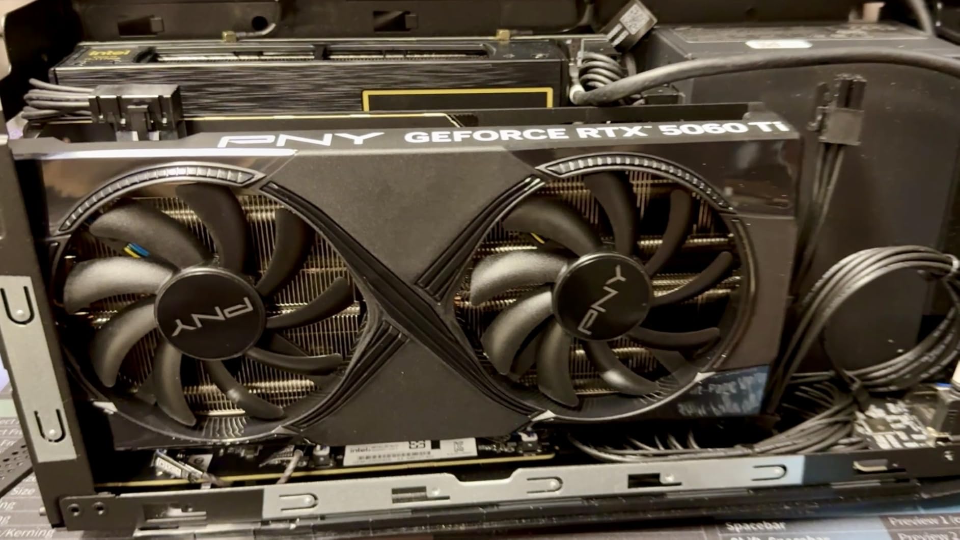 PNY NVIDIA GeForce RTX 5060 Ti OC Dual Fan Graphics Card (8GB GDDR7, 128-bit, Boost Speed: 2692 MHz, SFF-Ready, PCIe 5.0, HDMI/DP 2.1, 2-Slot, DLSS 4) customer photo 1