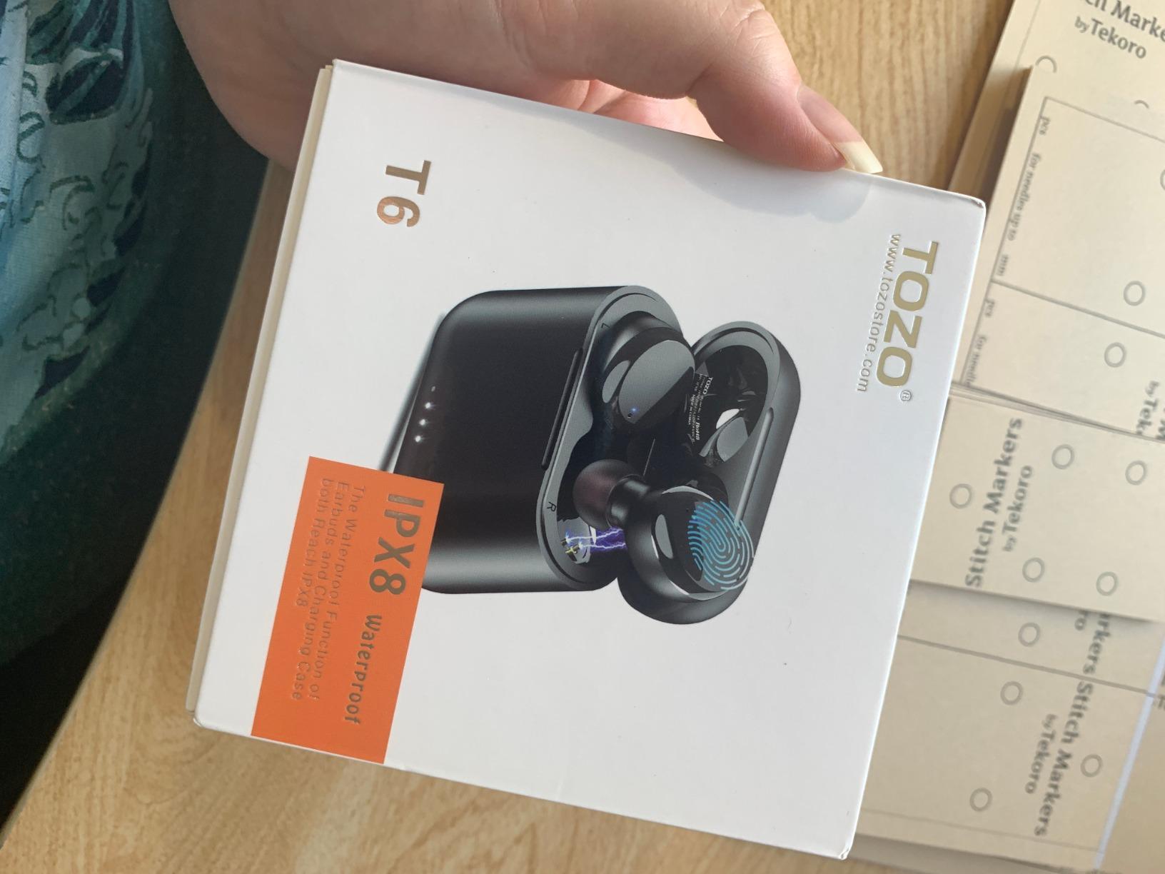TOZO T6 Wireless Earbuds, Bluetooth Ear Buds, Stereo Sound in Ear Headphones, 50 Hours Playtime, AI Clear Call, Wireless Charging Case, APP Customizable EQs, IPX8 Waterproof Earphones customer photo 1