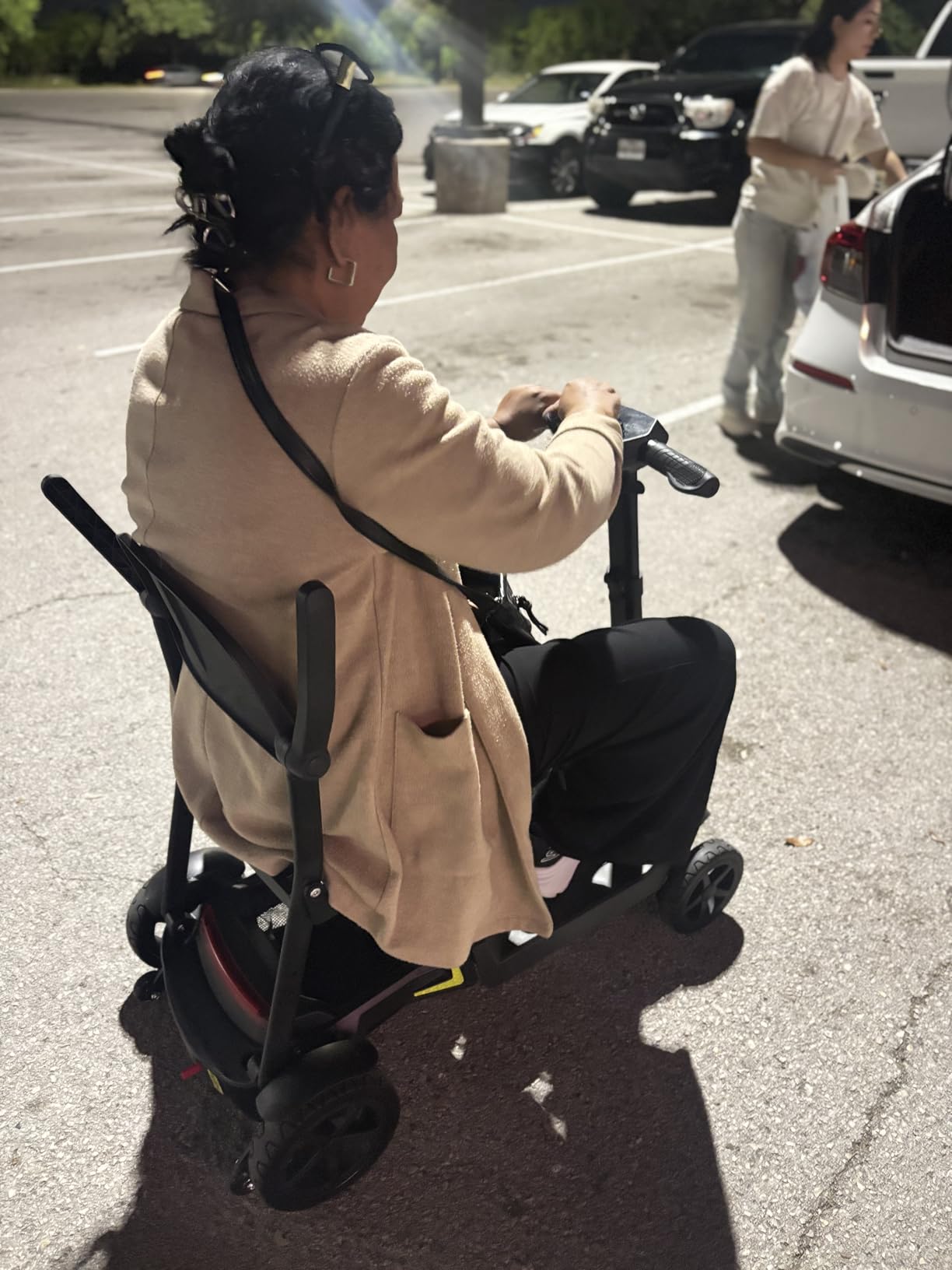 Lightweight Mobility Scooter for Seniors & Adults - 37.5 lb Dual Lithium Batteries 24.8 Miles Range, Cruise & Airline Approved, Foldable Portable Travel Motorized Scooter, No Tools Needed, Black customer photo 1