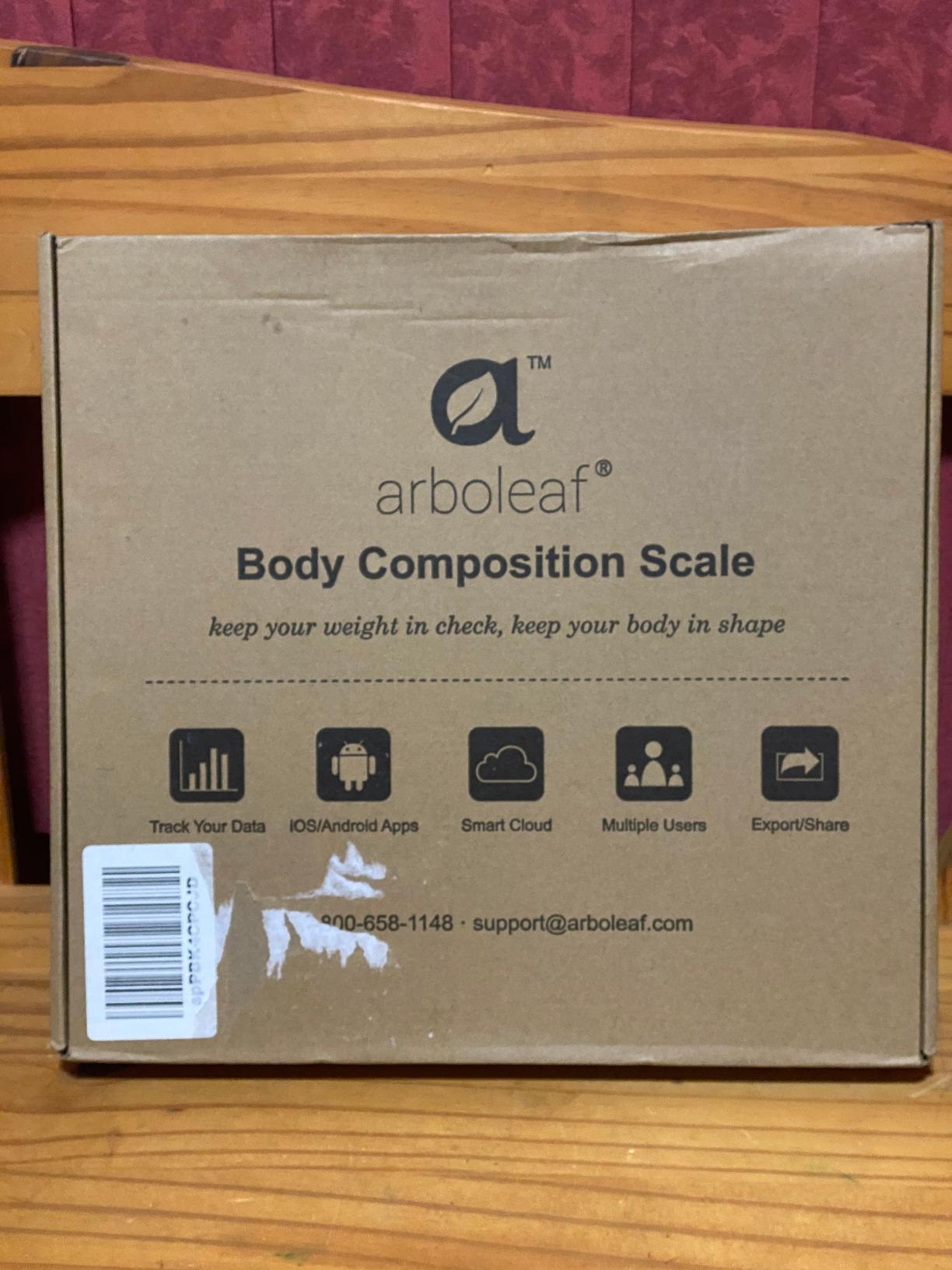 Arboleaf Smart Scale with BMI, Body Fat, Muscle Mass, Digital Bathroom Scale for Body Weight, 14 Body Composition Metrics, Large LED Display, Accurate Weighing Machine, App Sync, 400lbs, 10.2