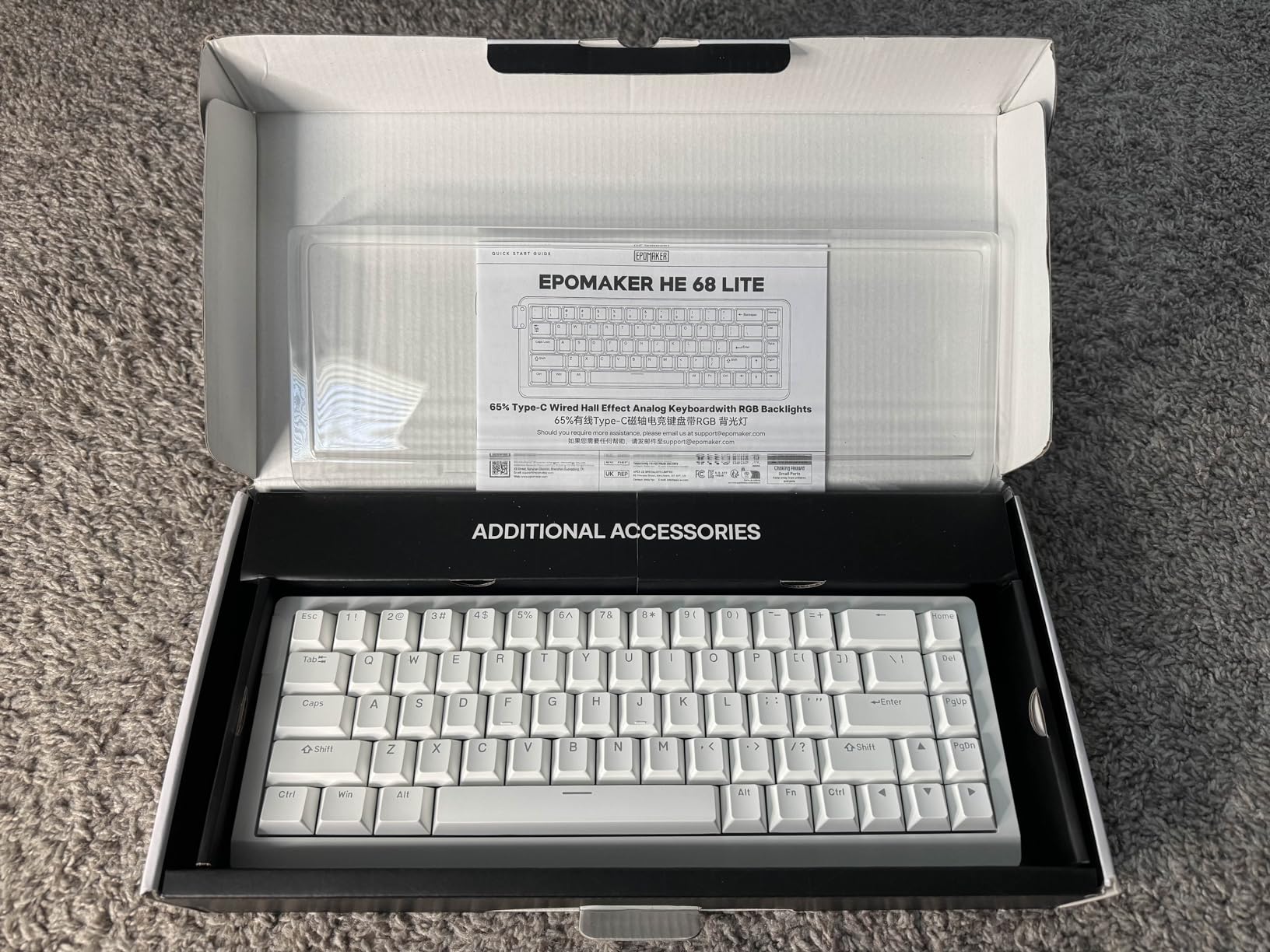 EPOMAKER HE68 Lite Hall Effect Gaming Keyboard, 8k Polling & 128K Scan Rate, 0.005mm Adjustable Trigger, 0.125ms Latency, 5-Layer Sound-Dampened, Snap Key, SOCD, A-RGB, Wired, Mac Software customer photo 2