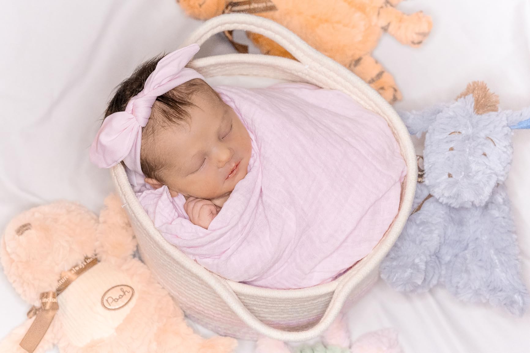 M&G House Newborn Photography Props - 6pcs Baby Photoshoot Props, Adjustable Photography Props Fits 0-6 Months Baby, Ultra-Soft Photo Donut Posing Pillow Basket - Multicolor customer photo 2