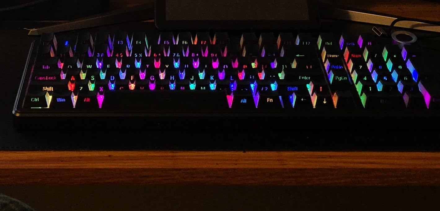 AULA F99 Pro Wireless Mechanical Keyboard-Silent Version, BT5.0/2.4GHz/USB-C Hot Swappable, Gasket Structure, Pre-lubed Linear Switches RGB Backlit, White customer photo 2