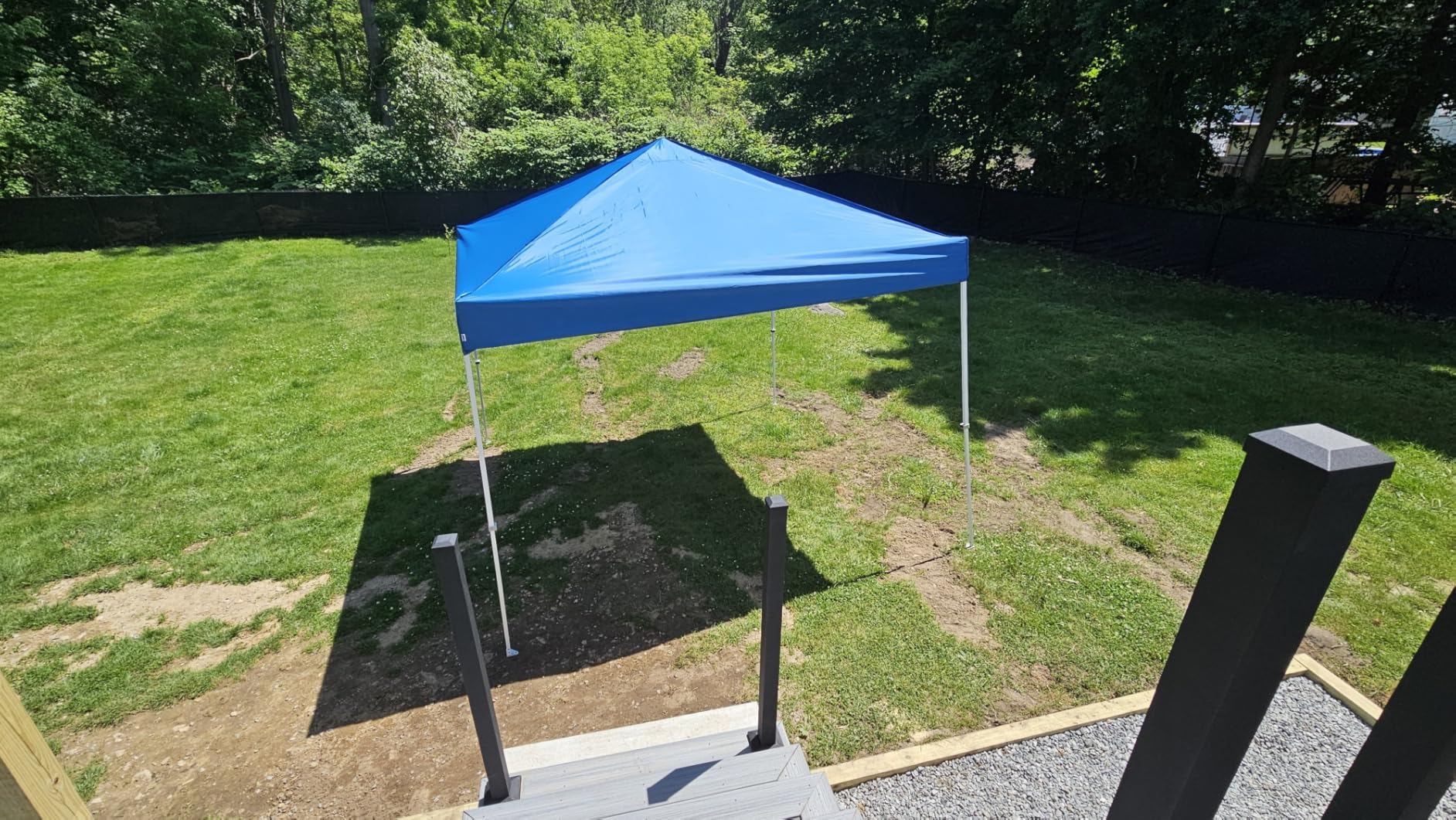 E-Z UP Envoy Plus 10' x 10' Pop-Up Canopy Tent, Royal Blue Top, Sidewall, Weight Bags, Roller Bag, E-Z Clips, Gear Loft customer photo 1