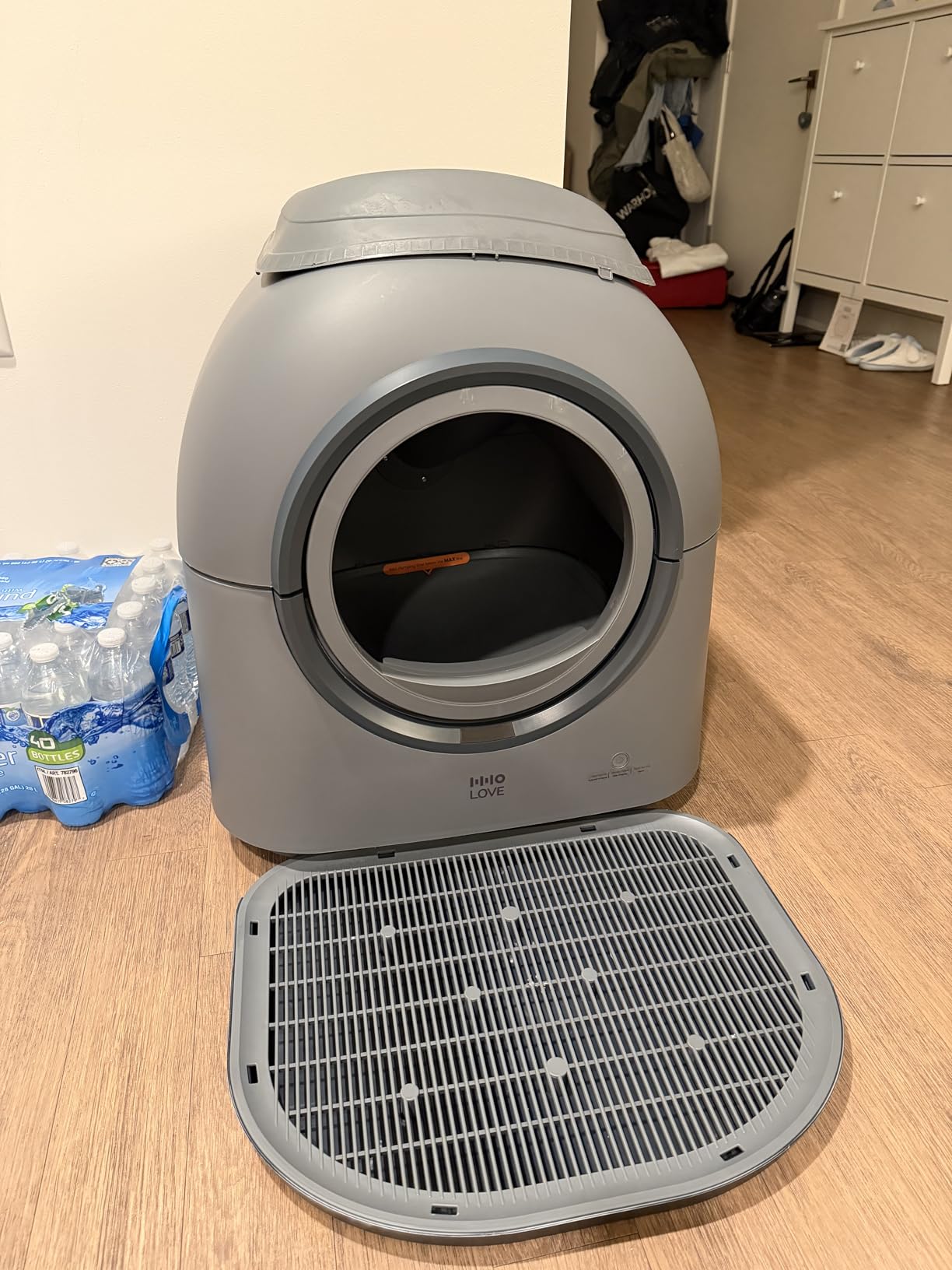 HHOLOVE TYPro Self Cleaning Cat Litter Box Automatic Hands-Free Smart Robot self Cleaning Cat Litter Box for Multiple Cats with APP Control Safe with Litter Mat Waste Bags and Deodorizer Dark Grey customer photo 2