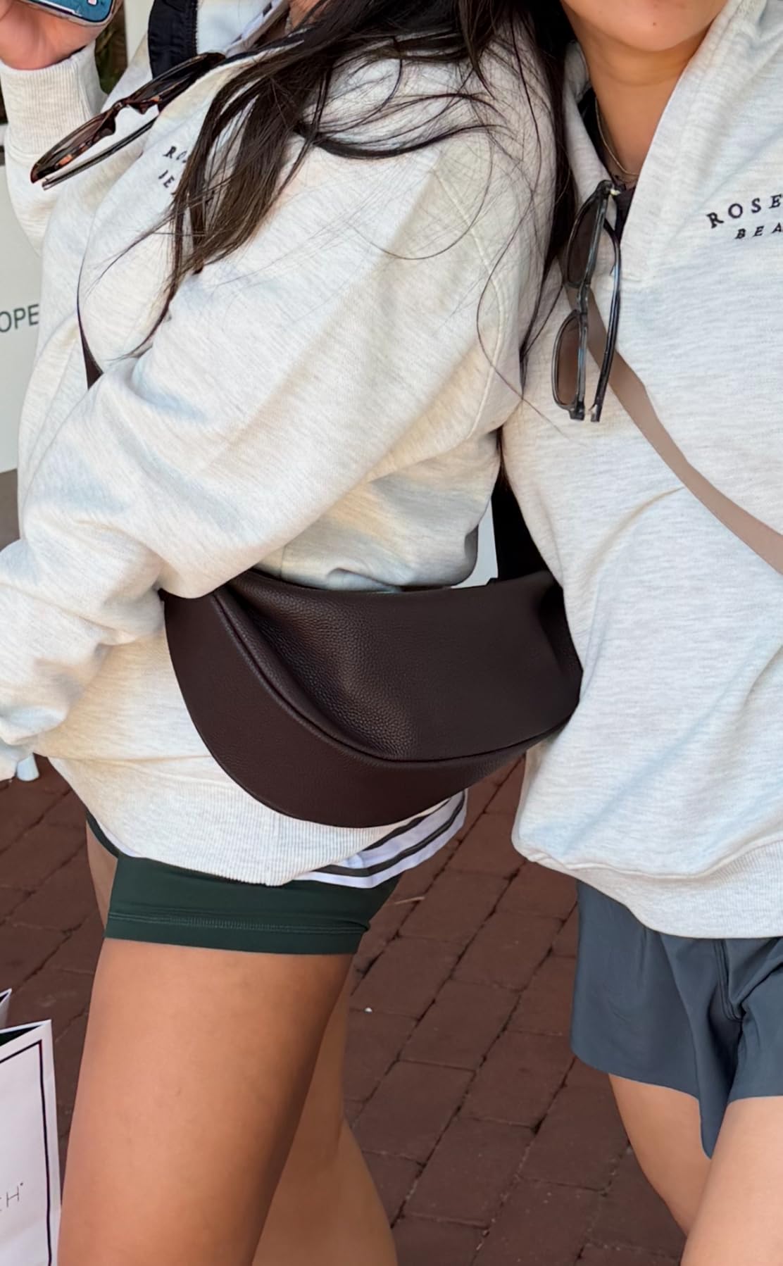 Genuine Leather Sling Bags Crossbody Women, Minimalist Style Casual Chest Bags with Wide Strap customer photo 1