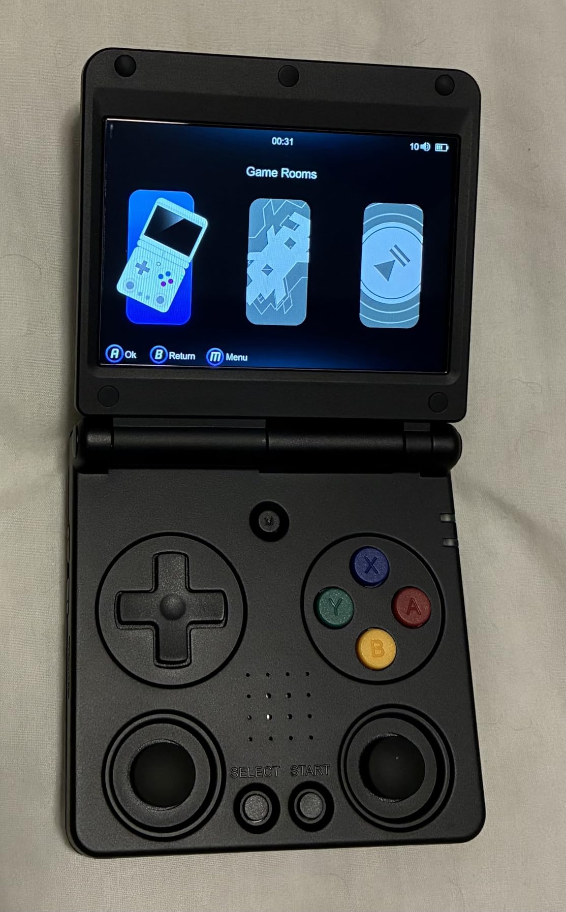 Anbernic RG34XXSP Retro Gaming Console - Flip Design, 3.4'' IPS Screen 720×480, 64G TF Card with 5000+ Games, Portable Handheld, 3300mAh Battery, WiFi HDMI Bluetooth (Indigo 64G) customer photo 1