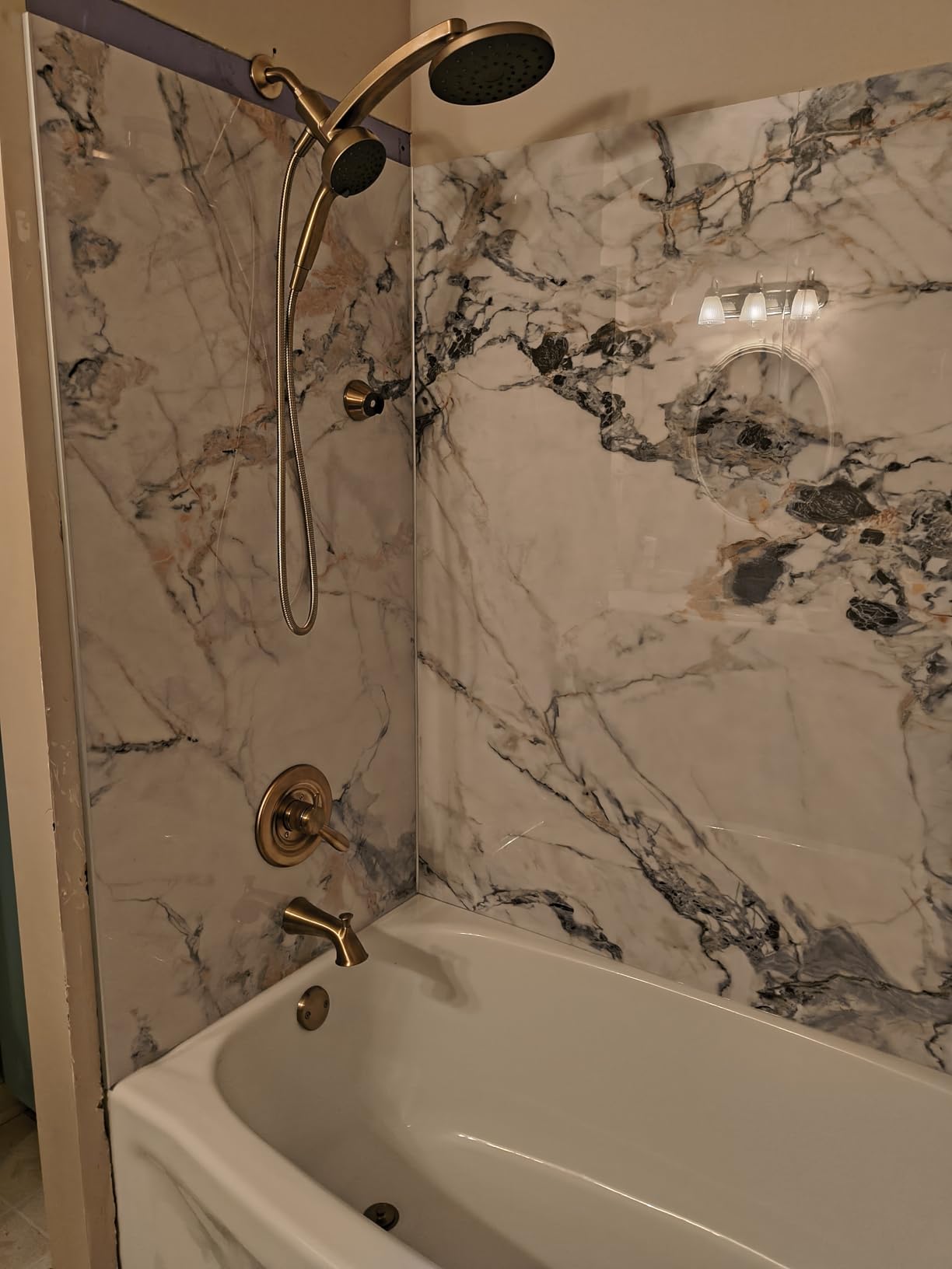 Bath Tub Surround Kits - Waterproof Wall Panels for Tubs - Glossy Finish & Seamless Pattern - Easy to Install Over Any Surface (W60'' x D32'' x H60'') - Glacier customer photo 2