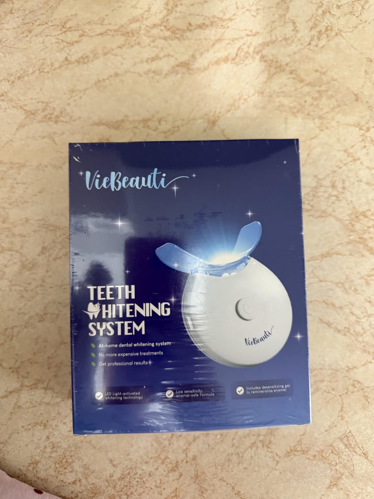 VieBeauti Teeth Whitening Kit with LED Light for Sensitive Teeth, 35% Carbamide Peroxide, Remineralizing Gel for Fast Results Cool Mint customer photo 1