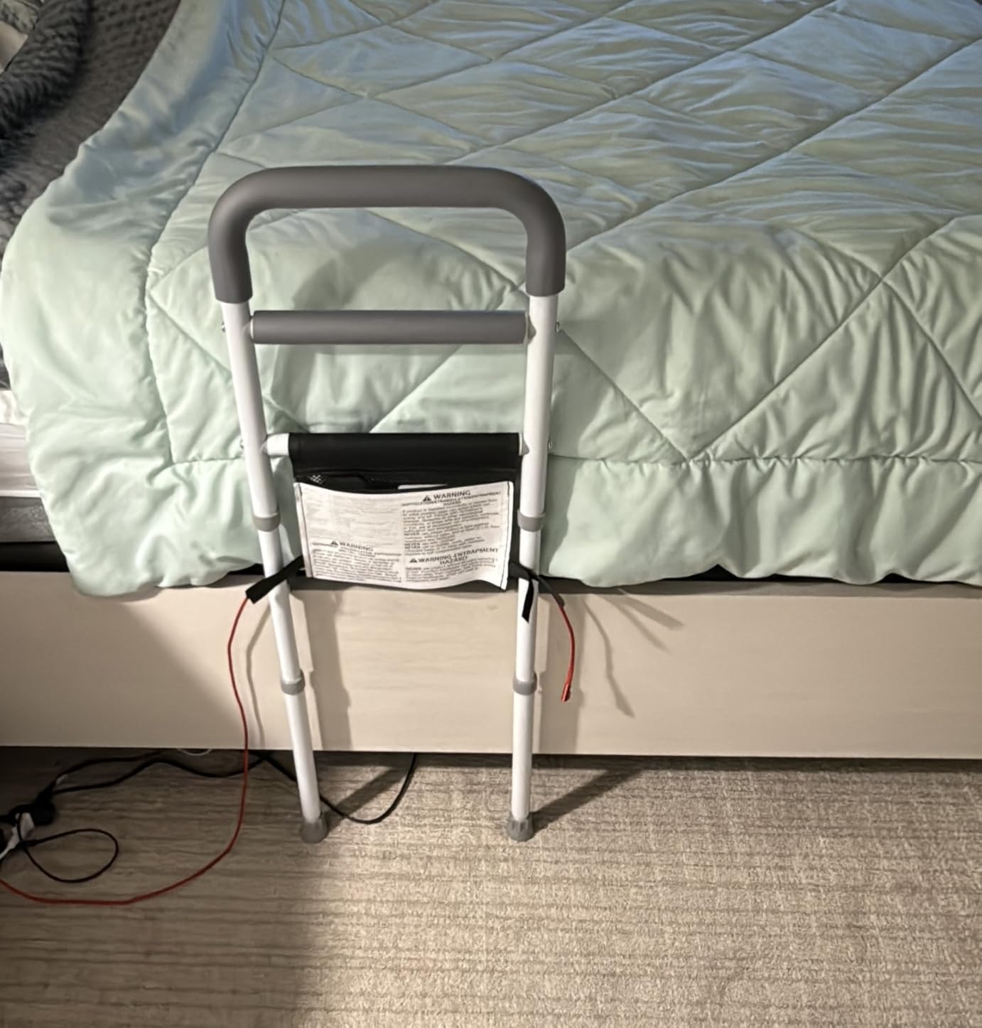 Bed Rails for Elderly Adults Safety - Adjustable Bed Assist Rail for Seniors Fall Prevention with Support Leg, Bedside Grab Bar Cane with Storage Pocket, Fits King, Queen, Full, Twin Bed customer photo 1