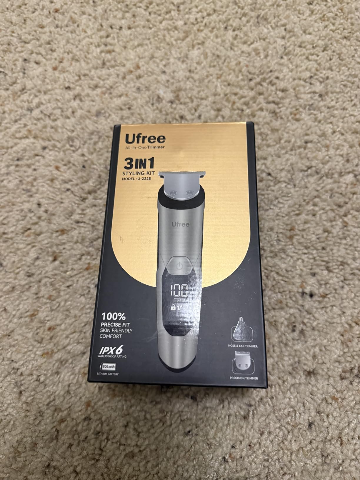 Ufree 3-in-1 Beard Trimmer for Men, Valentine Gifts for Men, IPX6 Waterproof Men's Electric Razor Shaver for Mustache, Professional Hair Trimmer Clippers, Type-C Body Grooming Kit customer photo 2