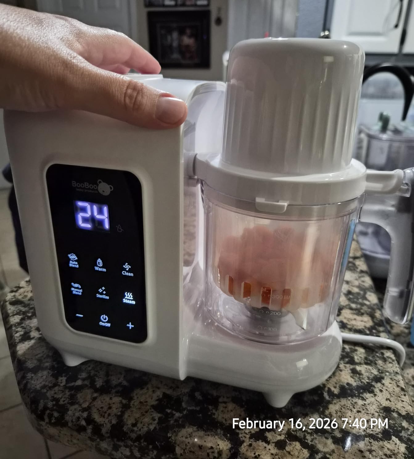 BooBoo Baby PureePro V2 5-in-1 Baby Food Maker - Multifunctional Puree Blender, Auto Cooking & Grinder Chopper - Baby Food Processor with Steamer, Bottle Warmer, Sterilizer & Self Cleaning Operation customer photo 2