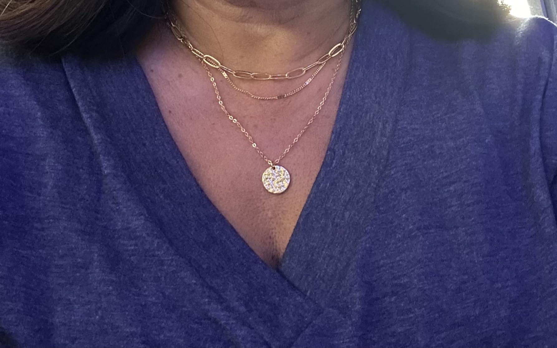 Layered Gold Necklace for Women, 14K Gold Plated Necklace Stack for Women, Dainty Adjustable Gold Necklace Set customer photo 2