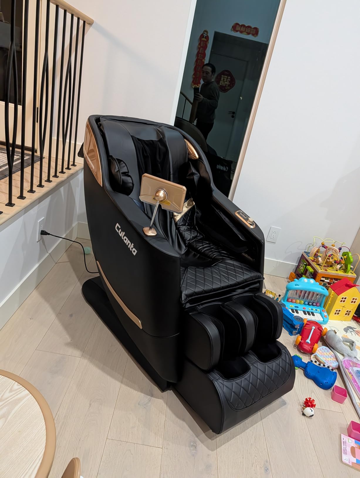 Culanta Massage Chair Full Body, Zero Gravity SL-Track Shiatsu Massage Recliner Chair with Body Scan, Airbags, Foot Rollers, Deep Yoga Stretch, Heating (U1-Brown) customer photo 2