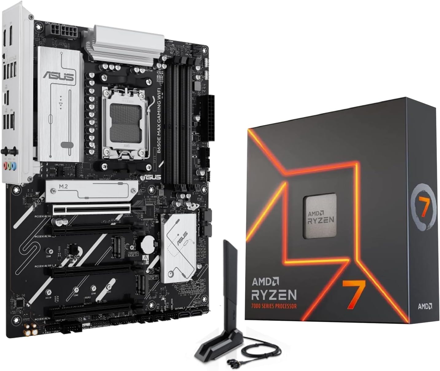 MICRO CENTER AMD Ryzen 7 7700X CPU Processor Bundle with ASUS B650E MAX Gaming WiFi AM5 ATX Motherboard (DDR5, PCIe 5.0, 3X M.2, Wi-Fi 6E) customer photo 1