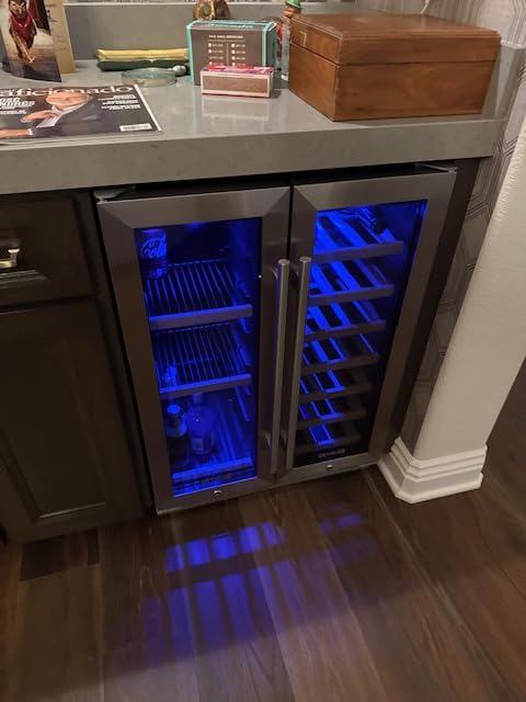 15 Inch Wine Cooler Under Counter, 30 Bottle Dual Zone Wine Fridge with Stainless Steel Glass Door, Built-In or Freestanding Wine Cellar with Digital Temperature Control for Home, Kitchen, or Office customer photo 2