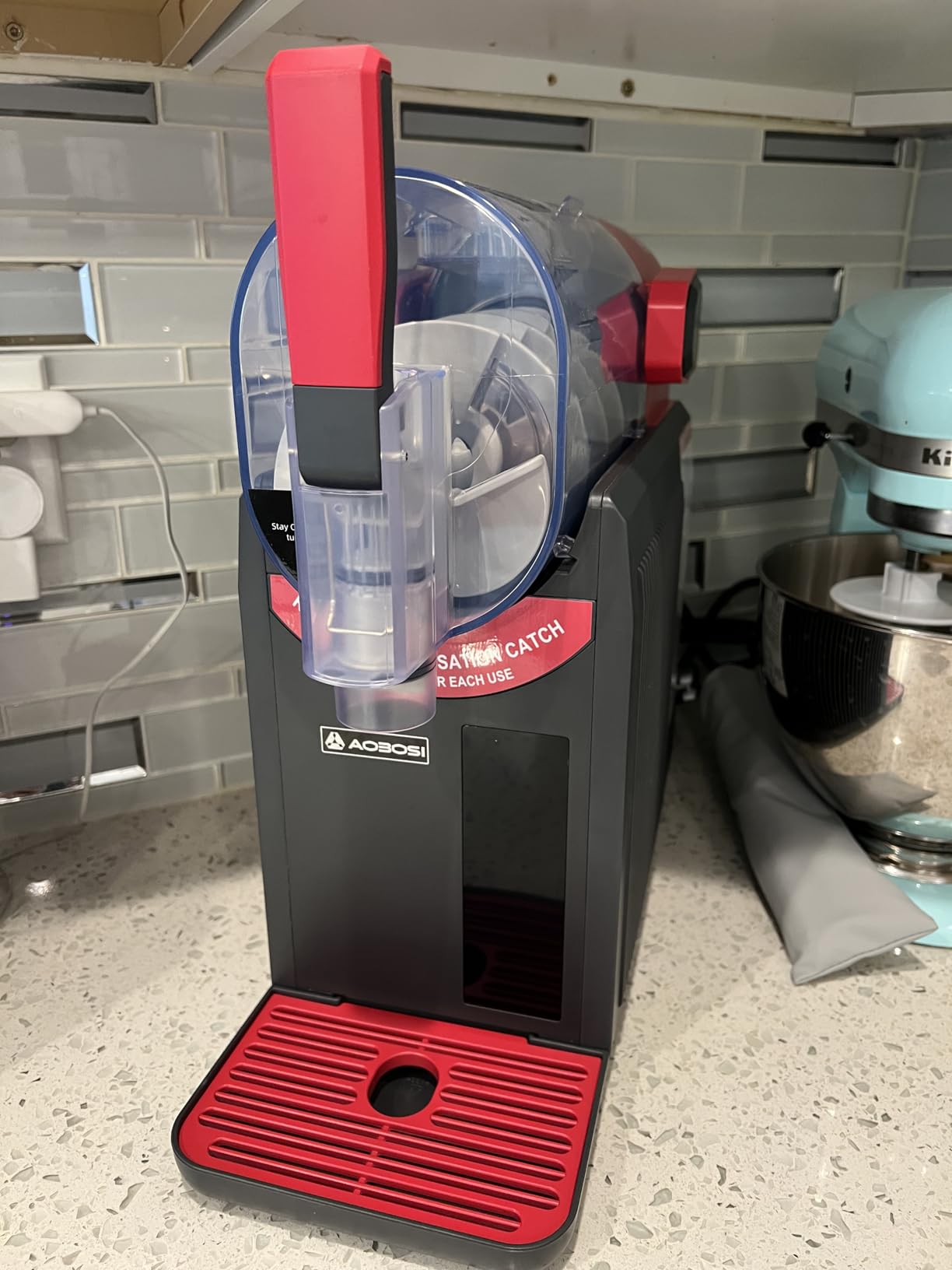 AAOBOSI Slushie Machine for Home, Frozen Drink Machine with Cookbook, Margarita Machine with 6 Presets Programs, No Ice Needed, Auto Cleaning, Slushy Maker for Frozen Margaritas, Cocktails, Frappés customer photo 1