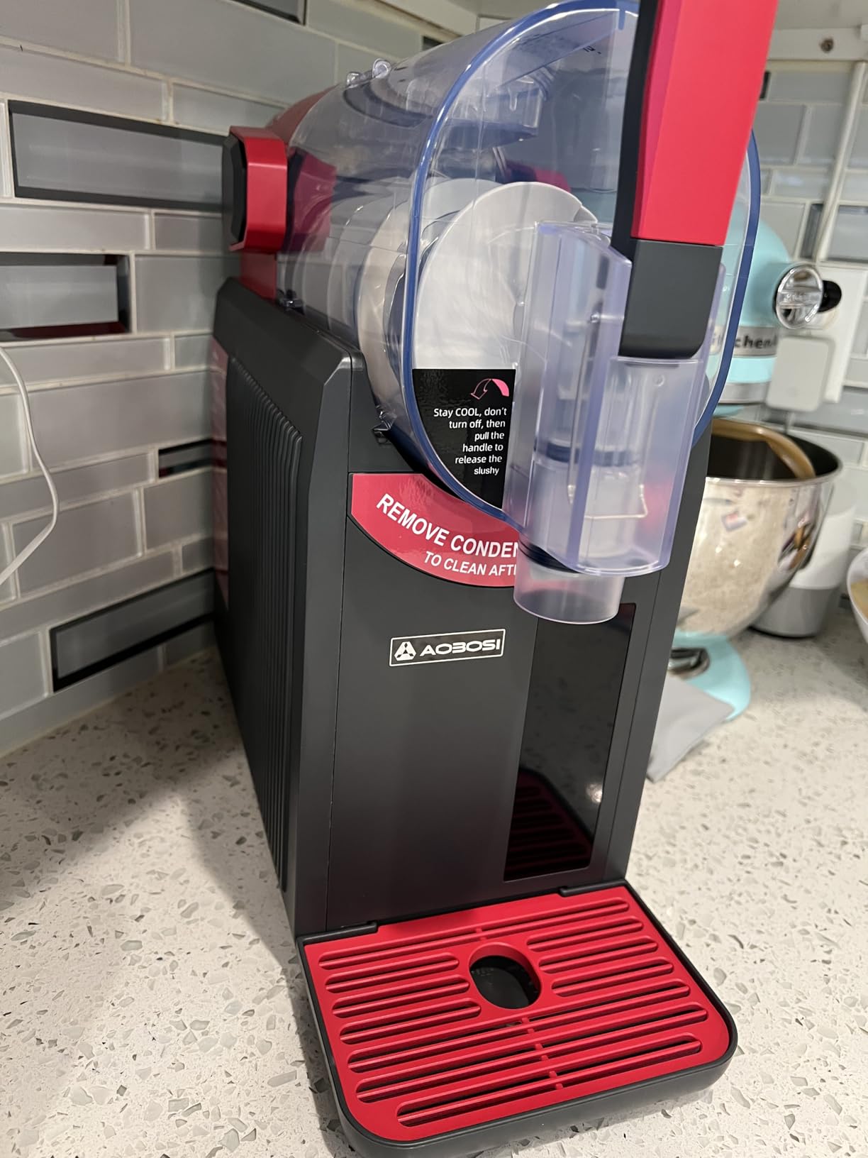 AAOBOSI Slushie Machine for Home, Frozen Drink Machine with Cookbook, Margarita Machine with 6 Presets Programs, No Ice Needed, Auto Cleaning, Slushy Maker for Frozen Margaritas, Cocktails, Frappés customer photo 2
