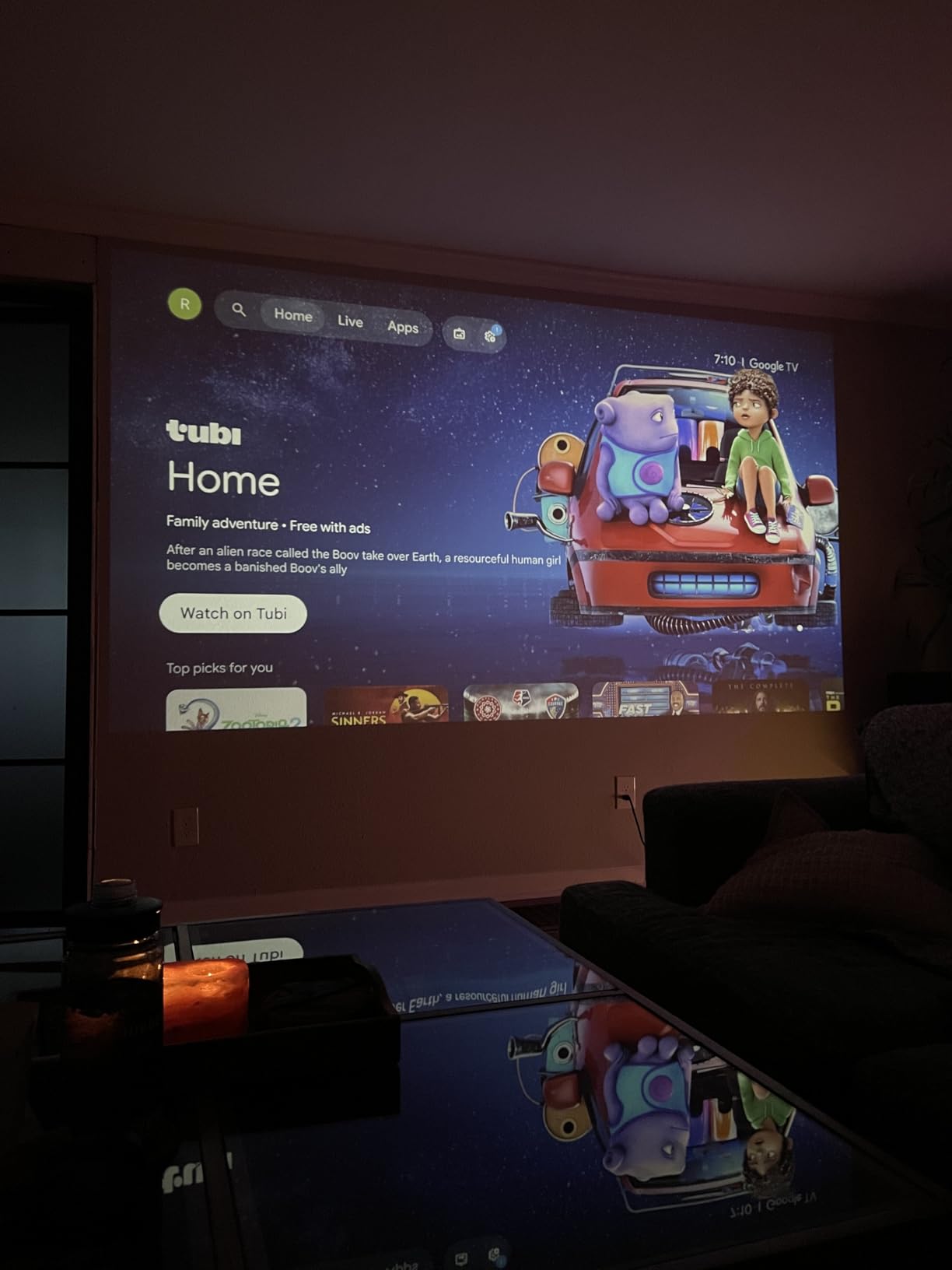 【Official Licensed Google TV】4K Smart Projector with WiFi and Bluetooth, VOPLLS Outdoor Projectors with Dolby/Auto Focus, Portable Movie Phone Wireless Gaming Wifi Proyector for Bedroom/Home/Celling customer photo 2