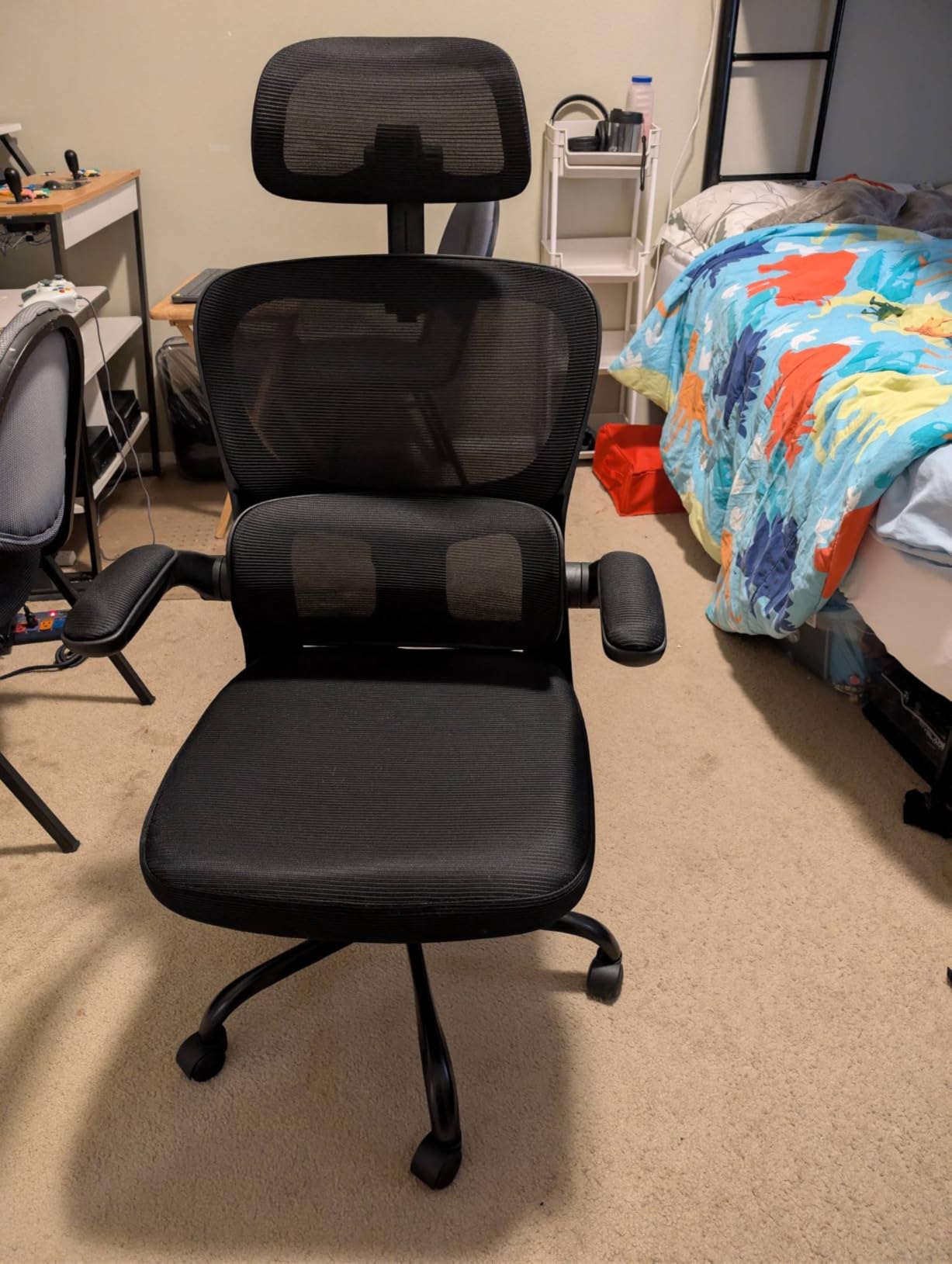 AreShark Office Chair Ergonomic Desk Chairs with Adjustable Lumbar Support& Headrest Hanger, High Back Breathable Mesh Chair with Wheels, Rolling Swivel Comfy Task Computer Chair for Home Work Gaming customer photo 1