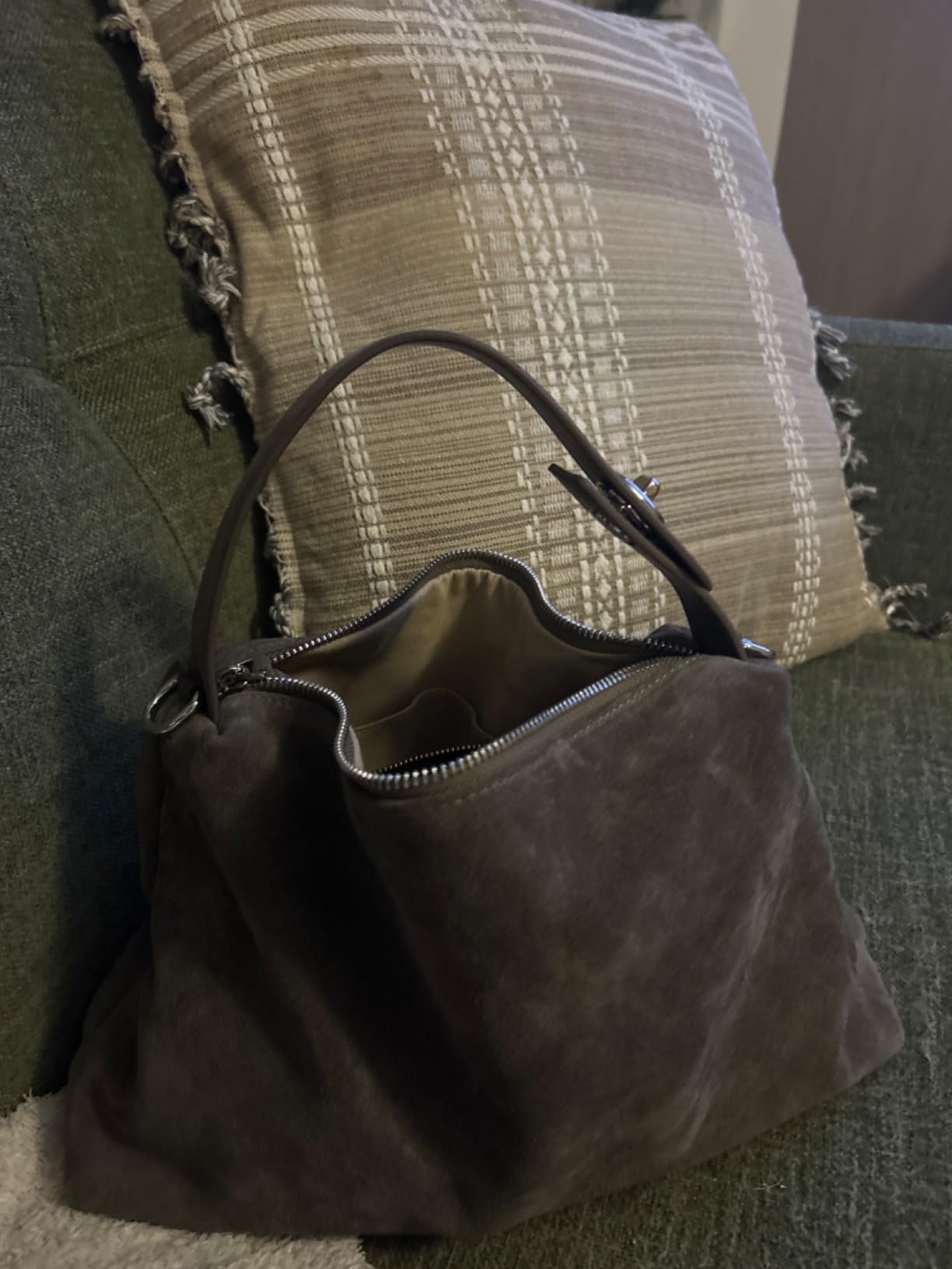 Premium Suede Leather Crossbody Bags for Women, Slouchy Suede Shoulder Bag with Adjustable Strap and Tote Handbag customer photo 1