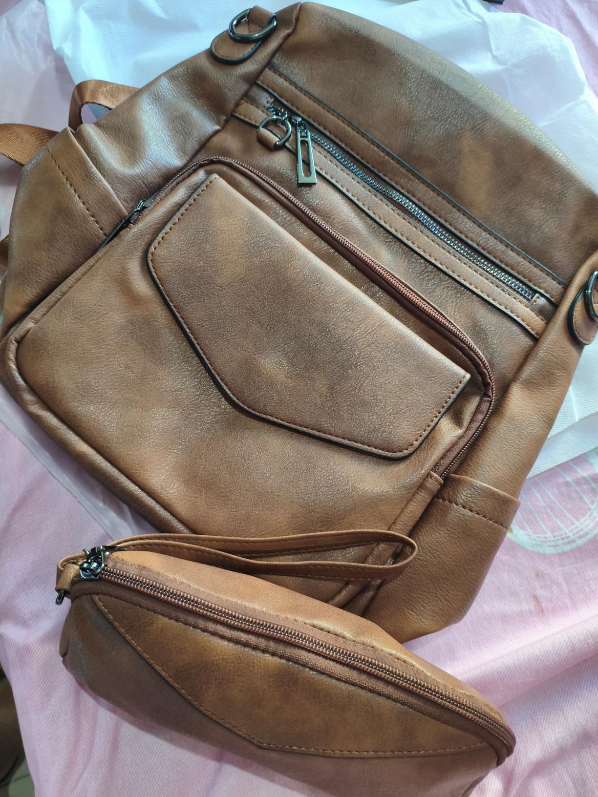 PU Leather Backpack Purse for Women | Anti-theft Ladies Shoulder Bag Handbag Suitable for Work, Travel, and Daily Use customer photo 1