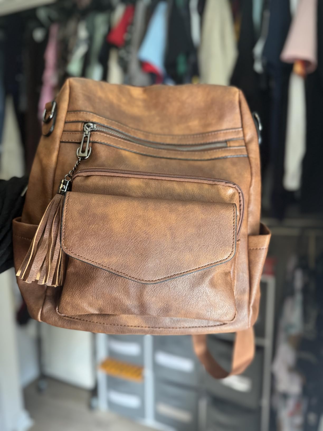 PU Leather Backpack Purse for Women | Anti-theft Ladies Shoulder Bag Handbag Suitable for Work, Travel, and Daily Use customer photo 2