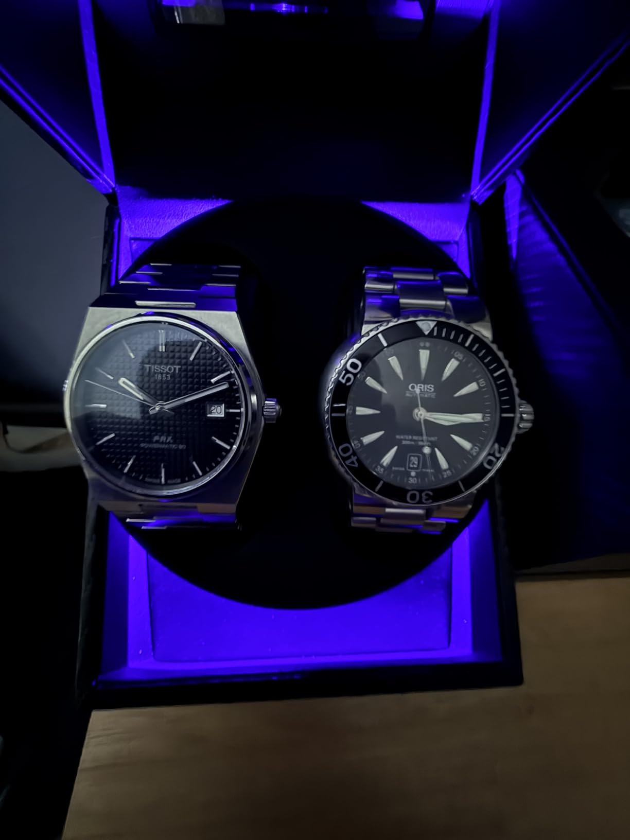 BEWISHOME Watch Winder for Automatic Watches, Double Watch Winder with LED Light 4 Modes, Automatic Watch Winder Box with Japanese Quiet Motor Type-C Adapter or Battery Powered, SYQ02C customer photo 2