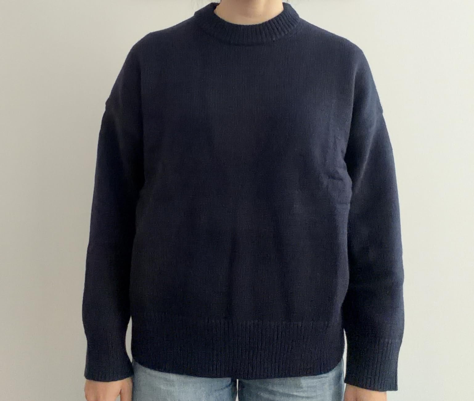 SUUKSESS Women Cashmere Blend Oversized Crew Neck Long Sleeve Pullover Sweaters customer photo 2