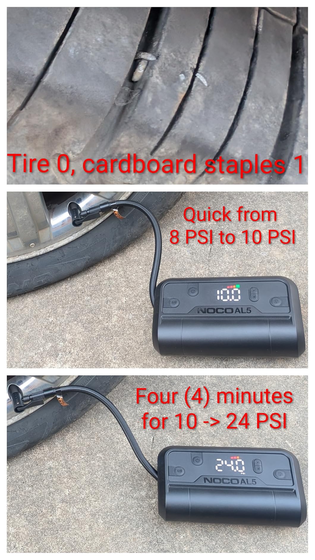 NOCO Air AL5: Cordless Tire Inflator - Portable Rechargeable Air Compressor with USB-C - 17 LPM Inflates 0-40 PSI in 7 Minutes - Digital Gauge + Auto-Shutoff - For Tires up to 31-Inches customer photo 2